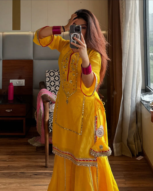 Golden Muse Sharara Set