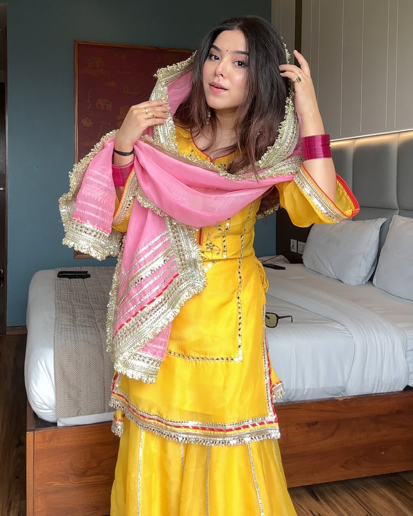 Golden Muse Sharara Set