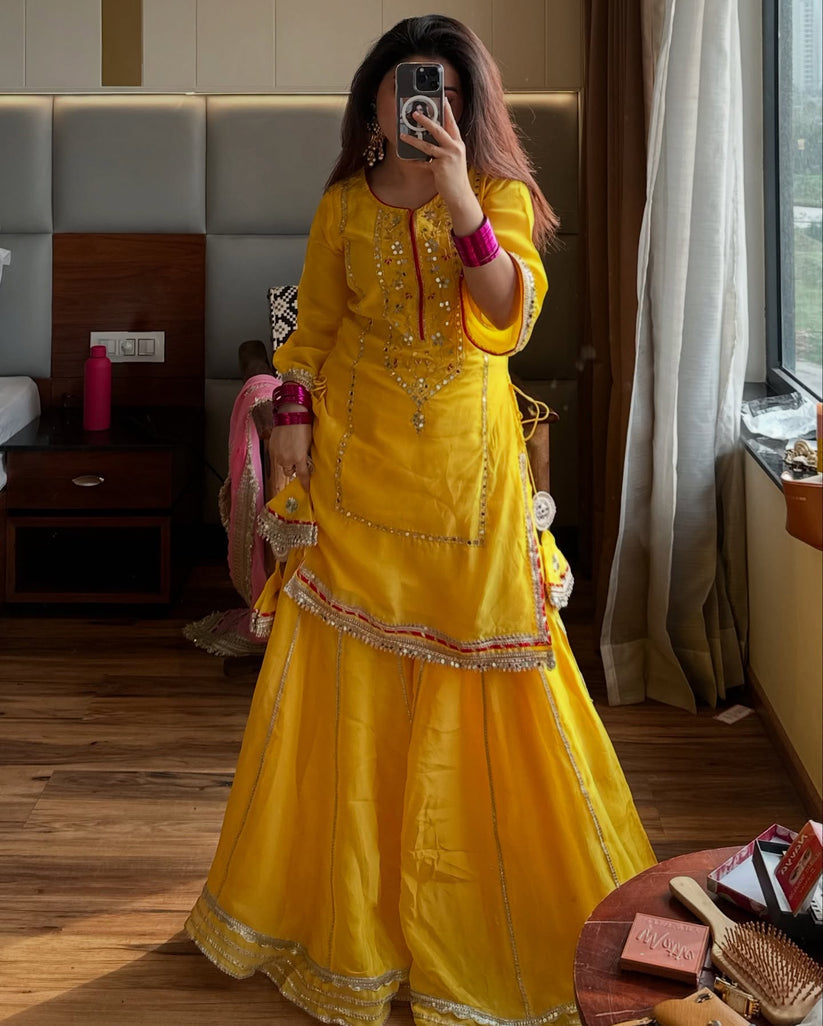 Golden Muse Sharara Set