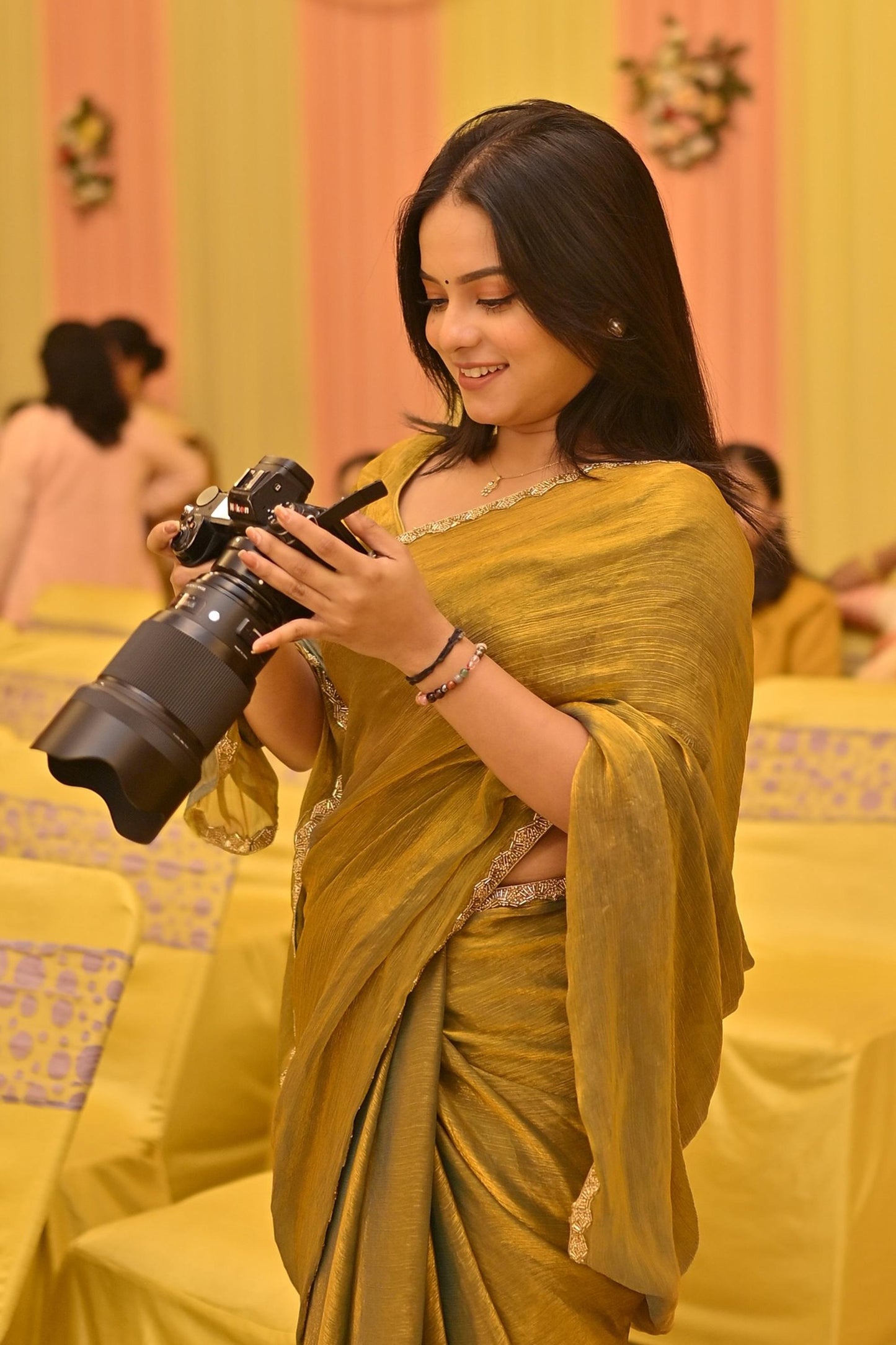 Luxurious Two-Tone Fendy Chiffon Saree
