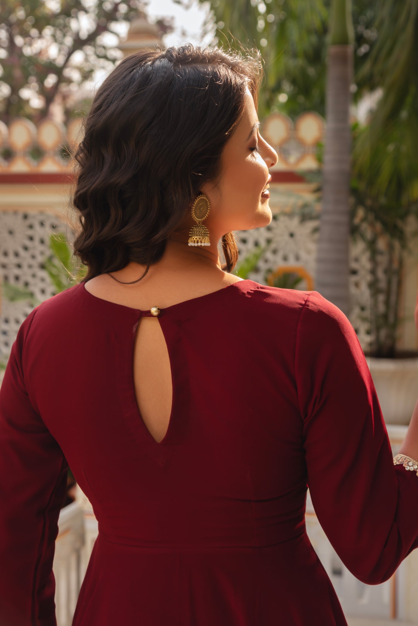 Mihika Maroon Color Faux Georgette Anarkali Suit Set