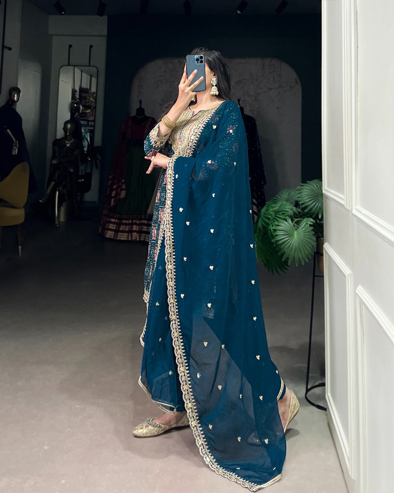 Rama Color Rayon Three Piece Salwar Suit