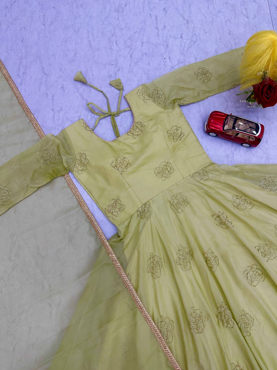 Sheeshvan Pastel Trendy Anarkali Suit Set With Dupatta