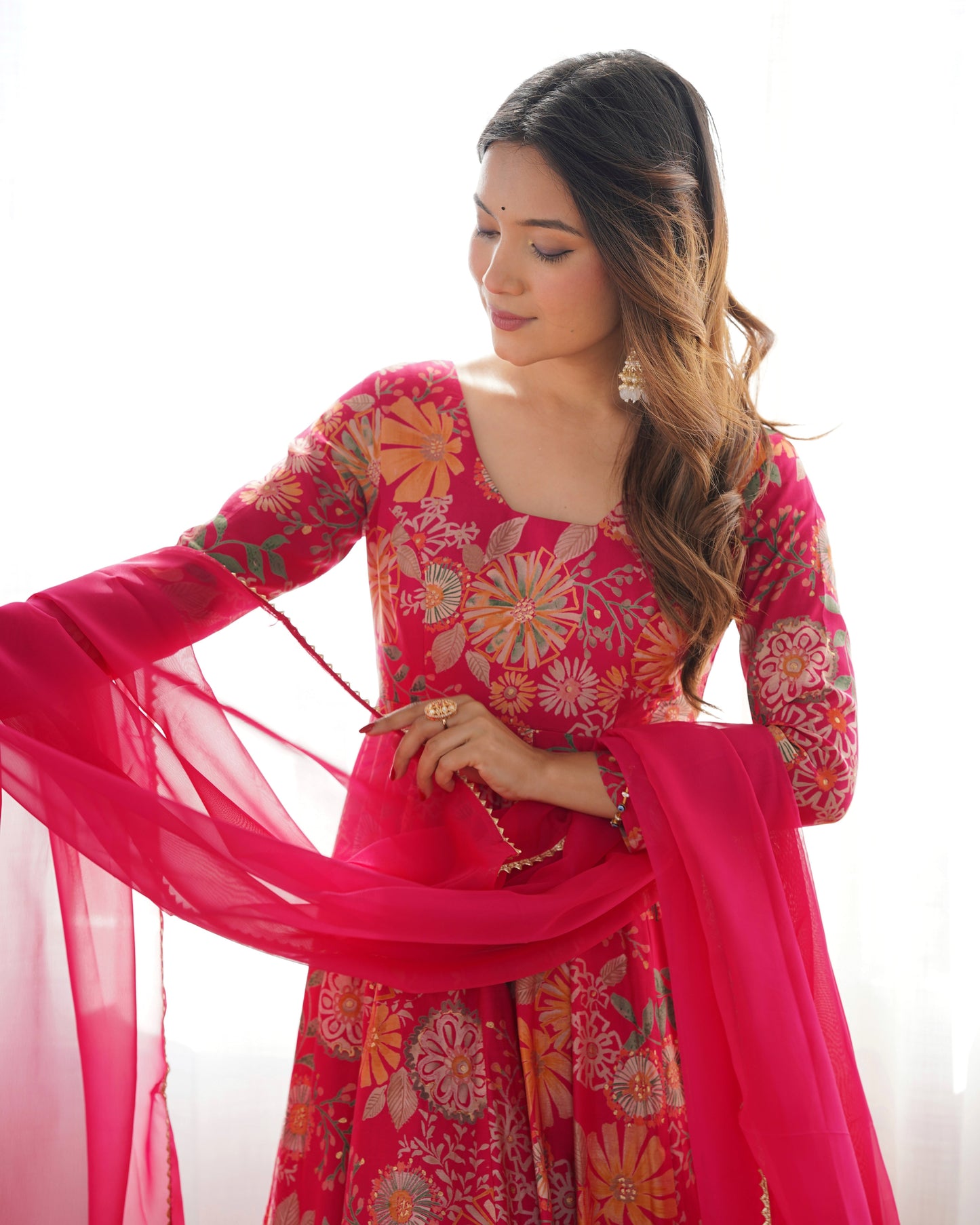 Silk Pink Frock Suit