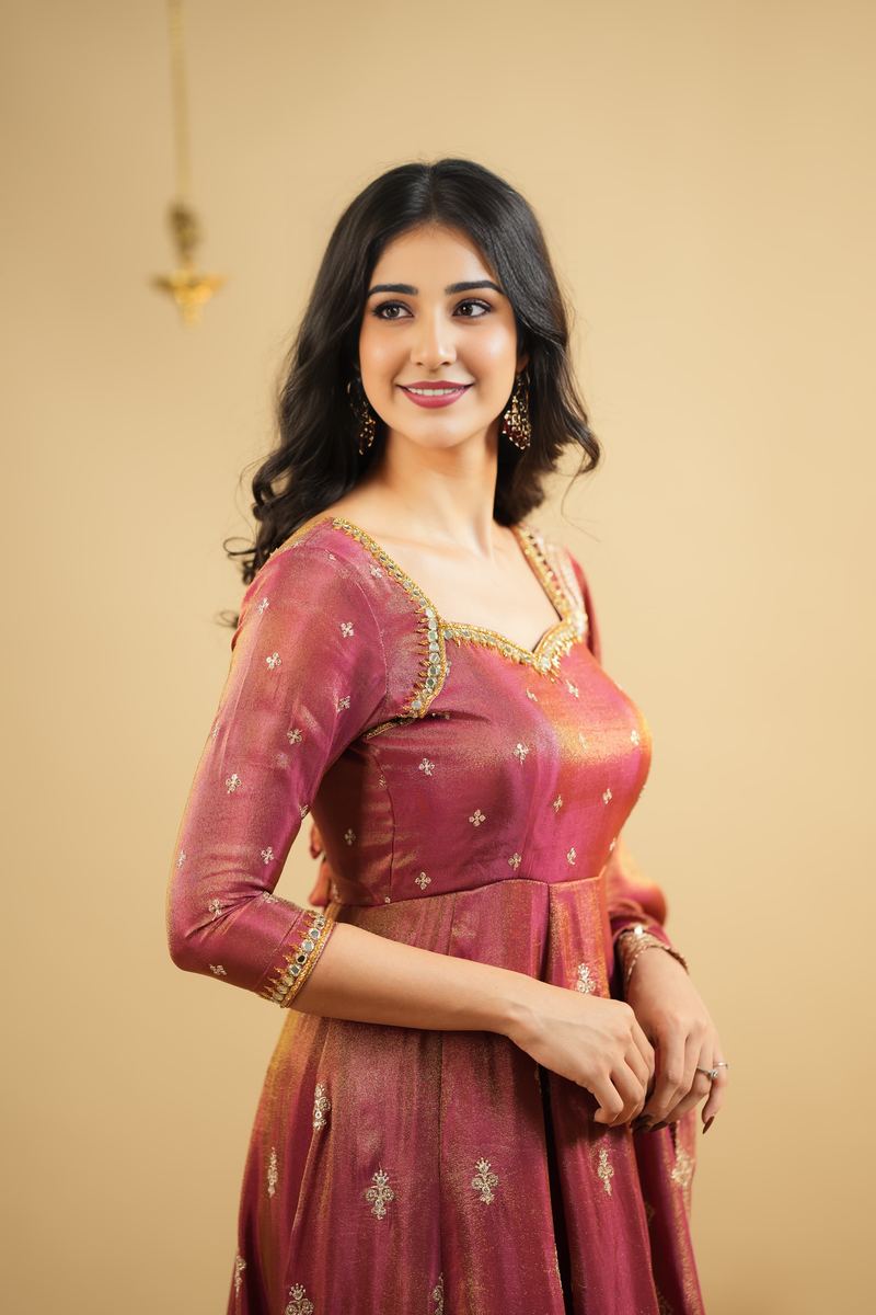 Vaani`s cosmos Silk Premium Anarkali Suit Set