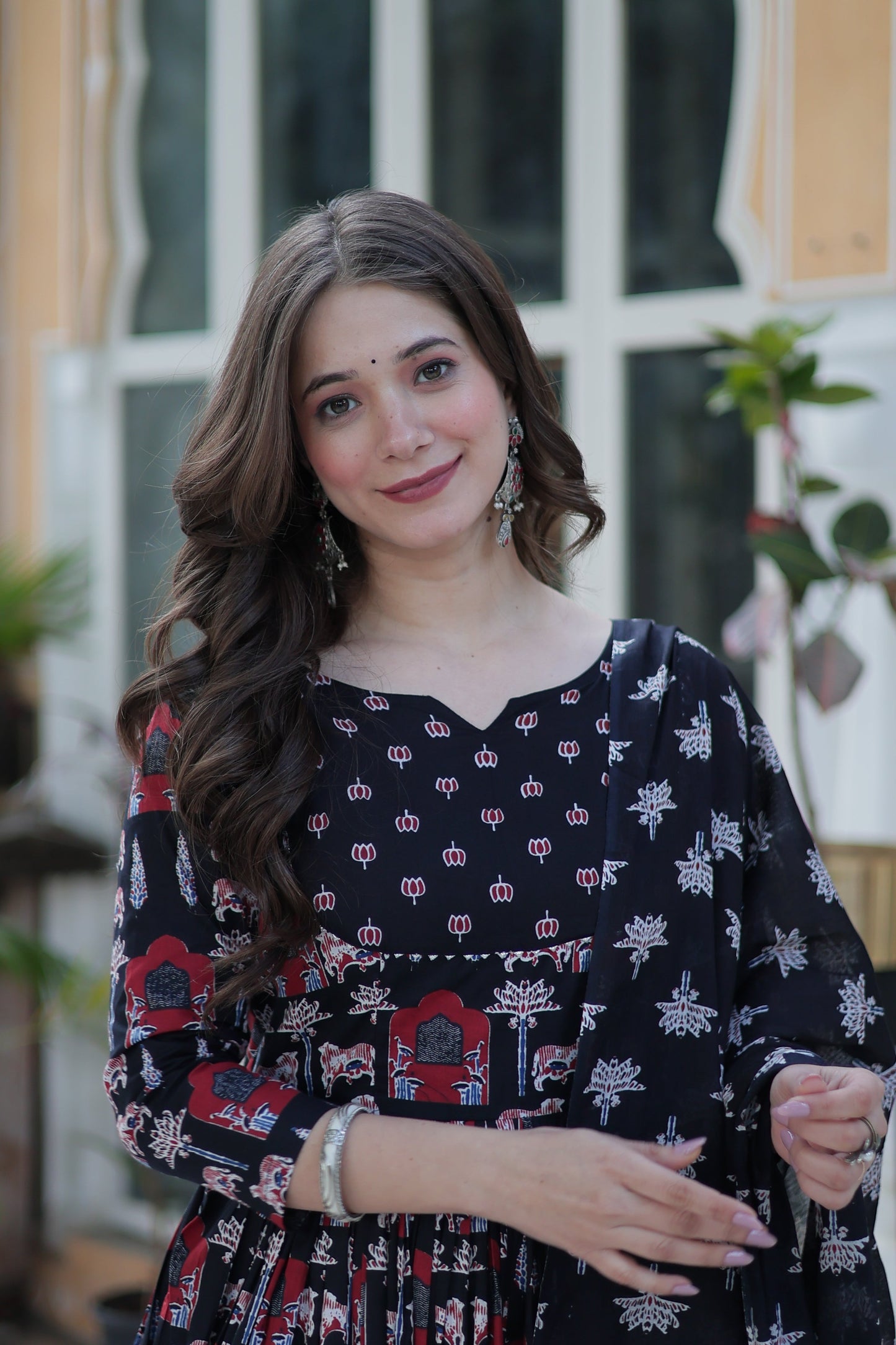 maroon long kurta plazo