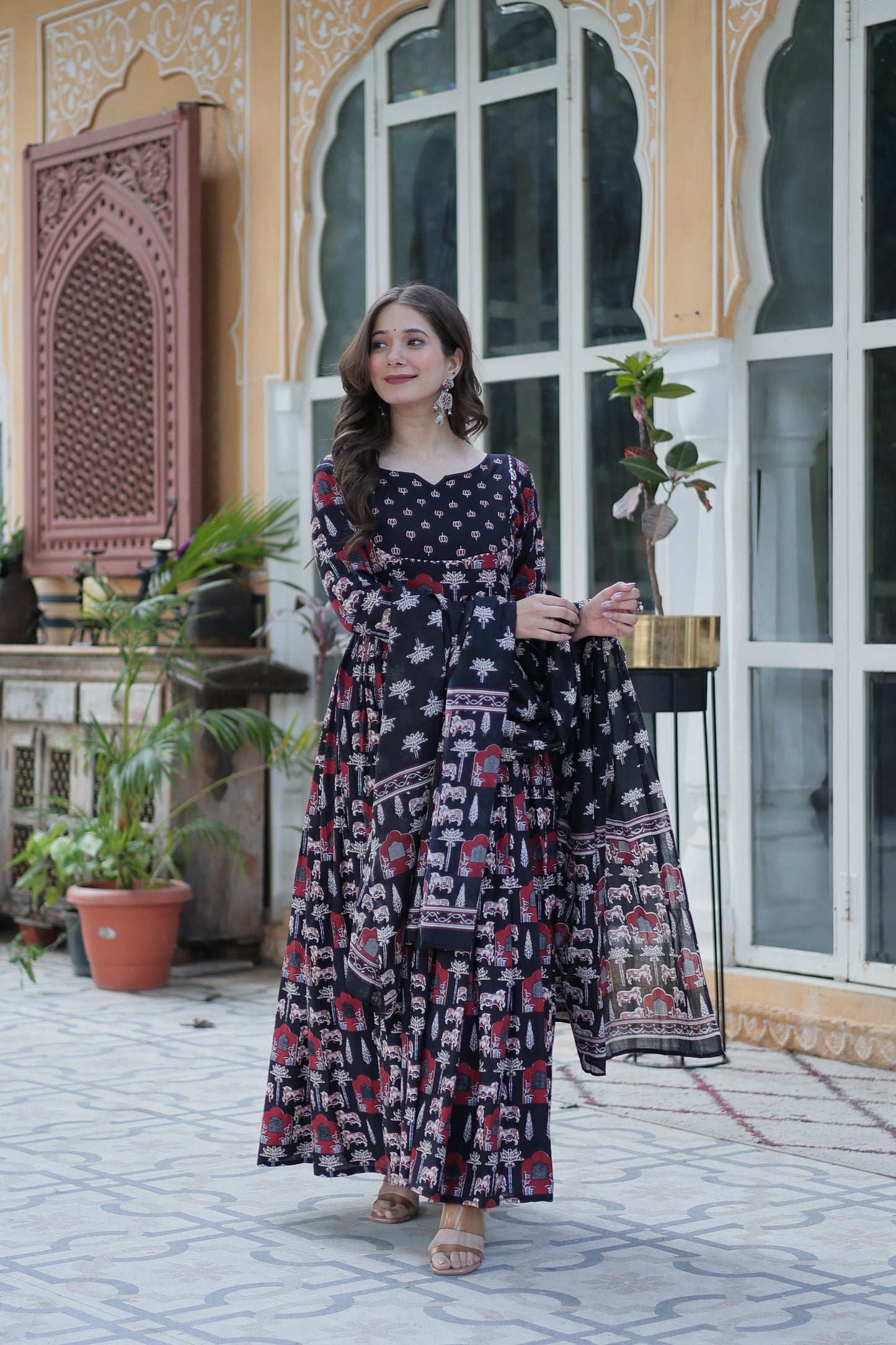 black long kurta plazo