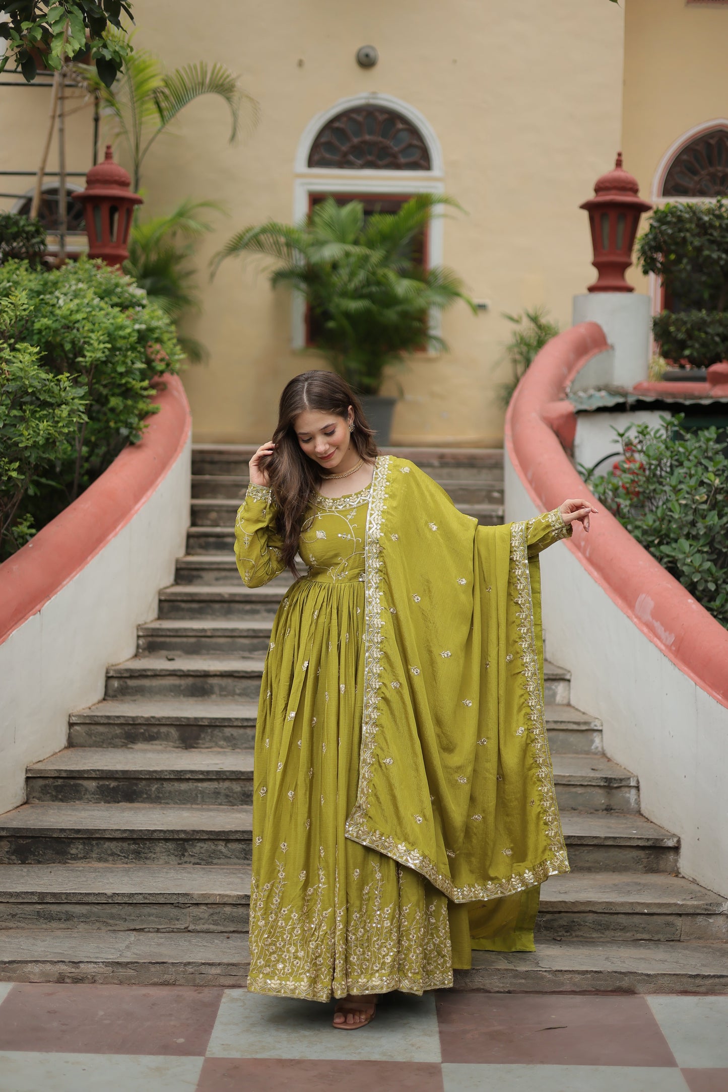 long kurti sharara suit set