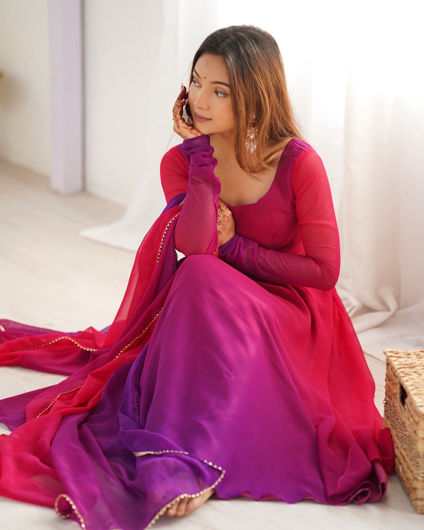 multicolor anarkali set
