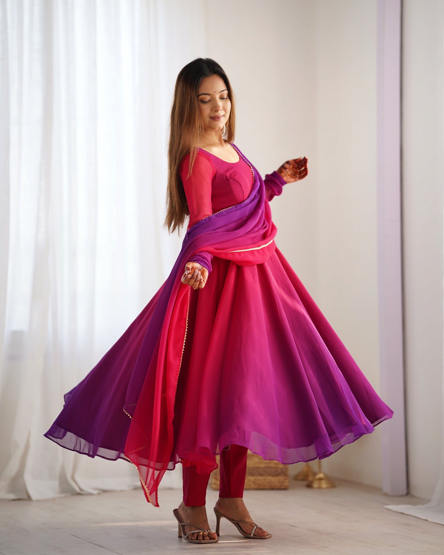 multicolor anarkali set