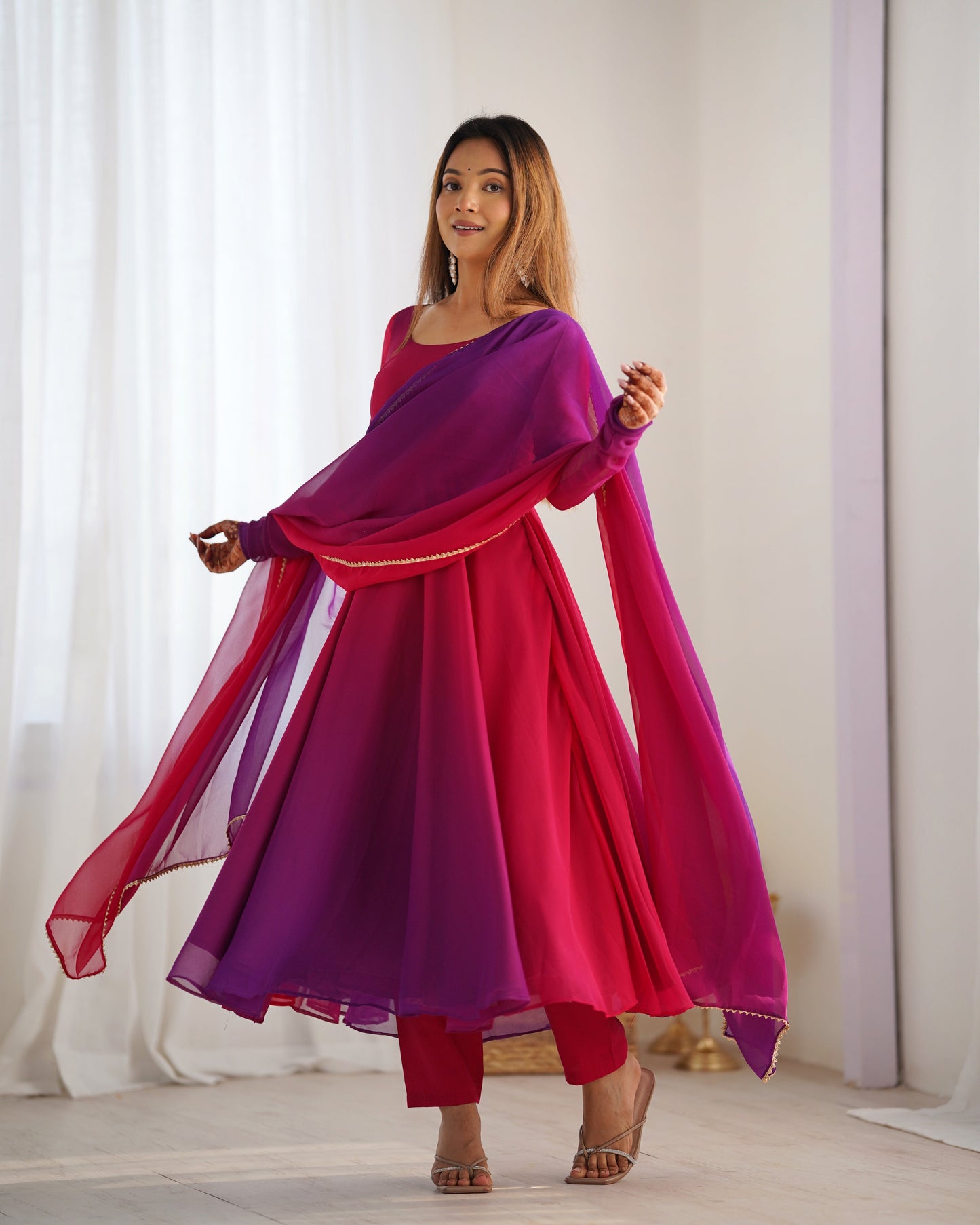 multicolor anarkali set