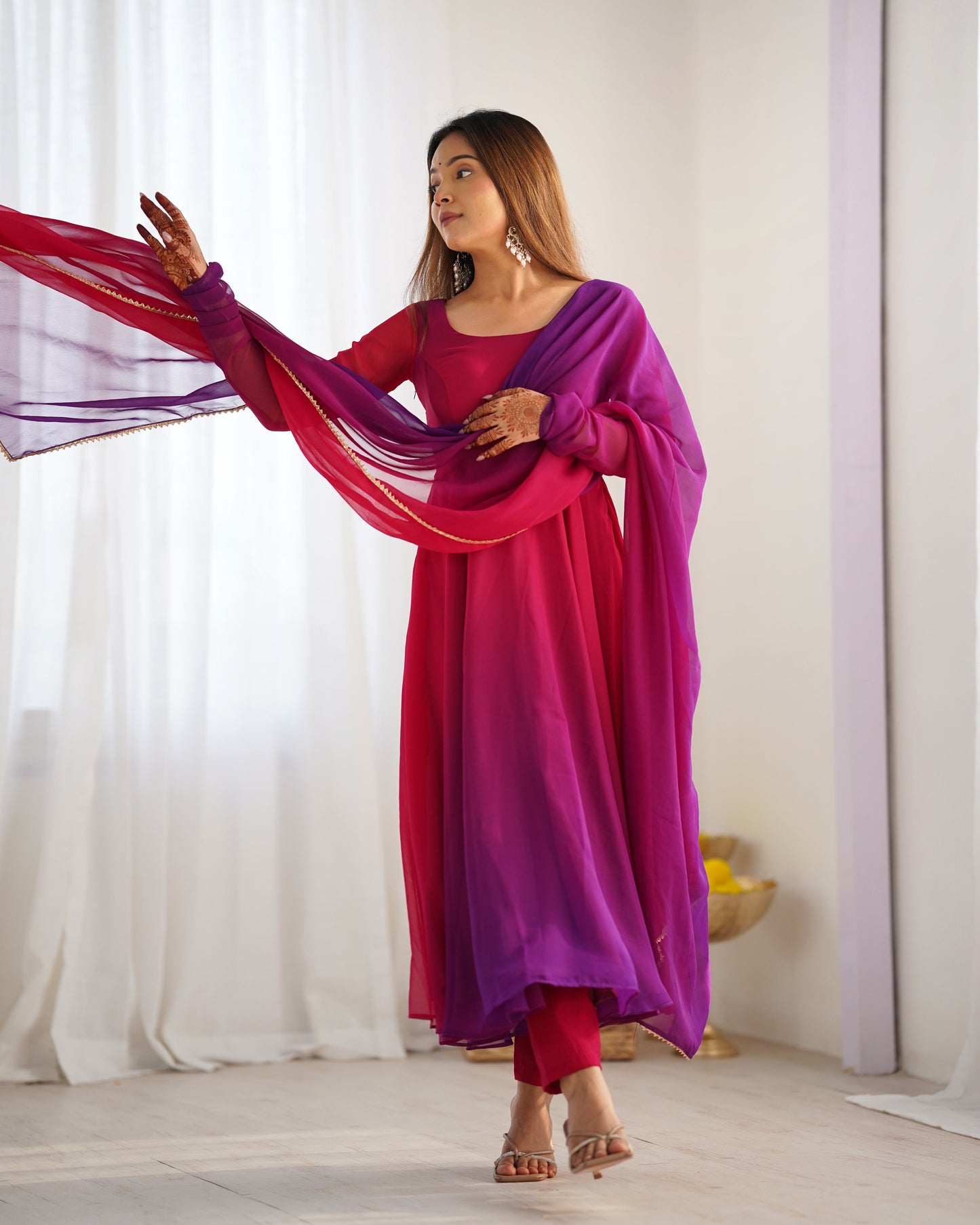 multicolor anarkali set