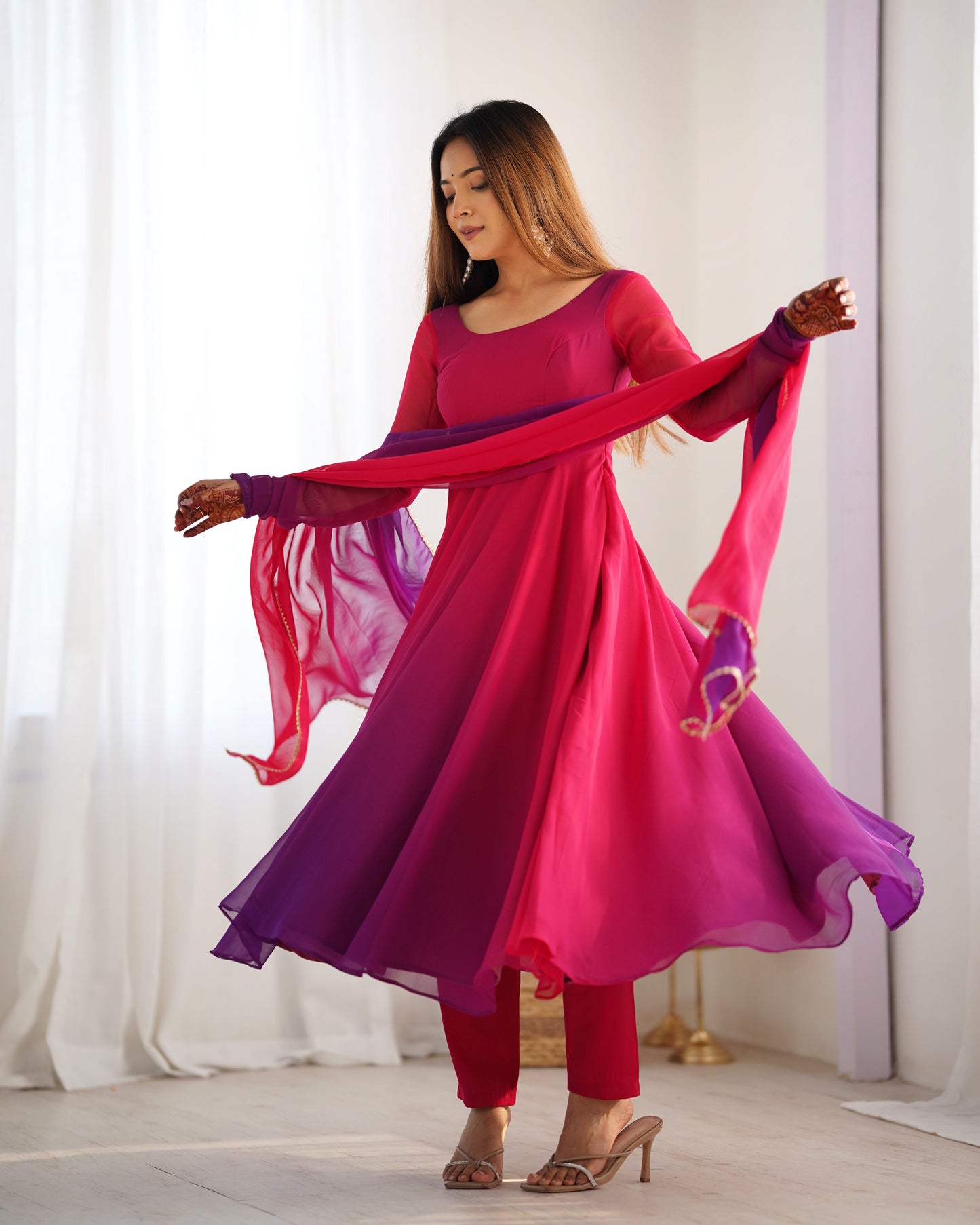 multicolor anarkali set