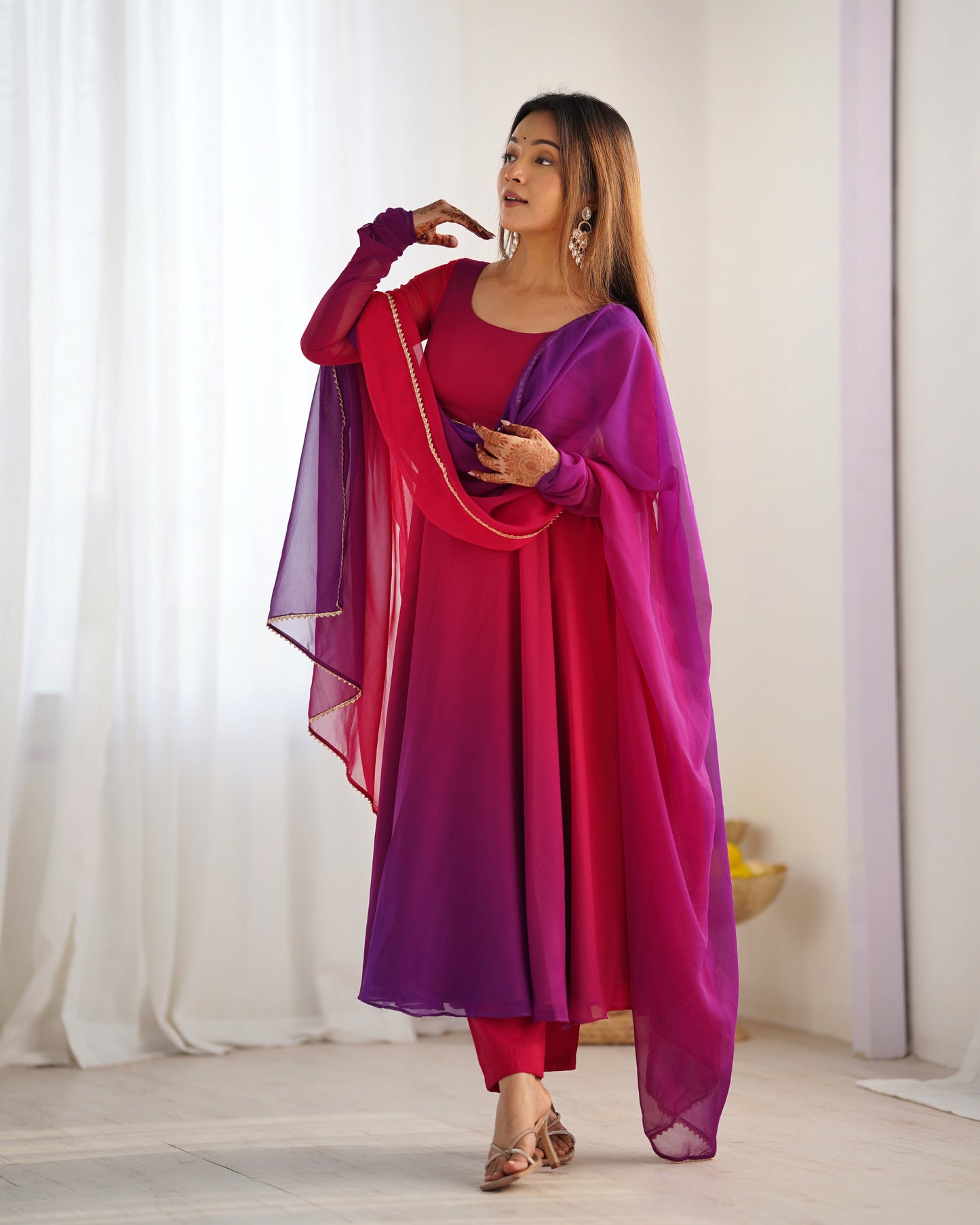 multicolor anarkali set