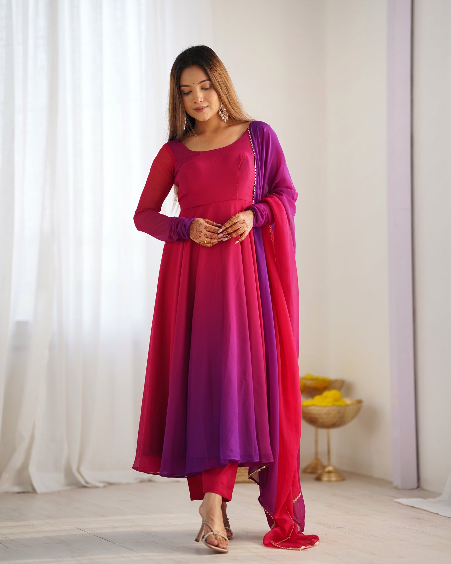 multicolor anarkali set