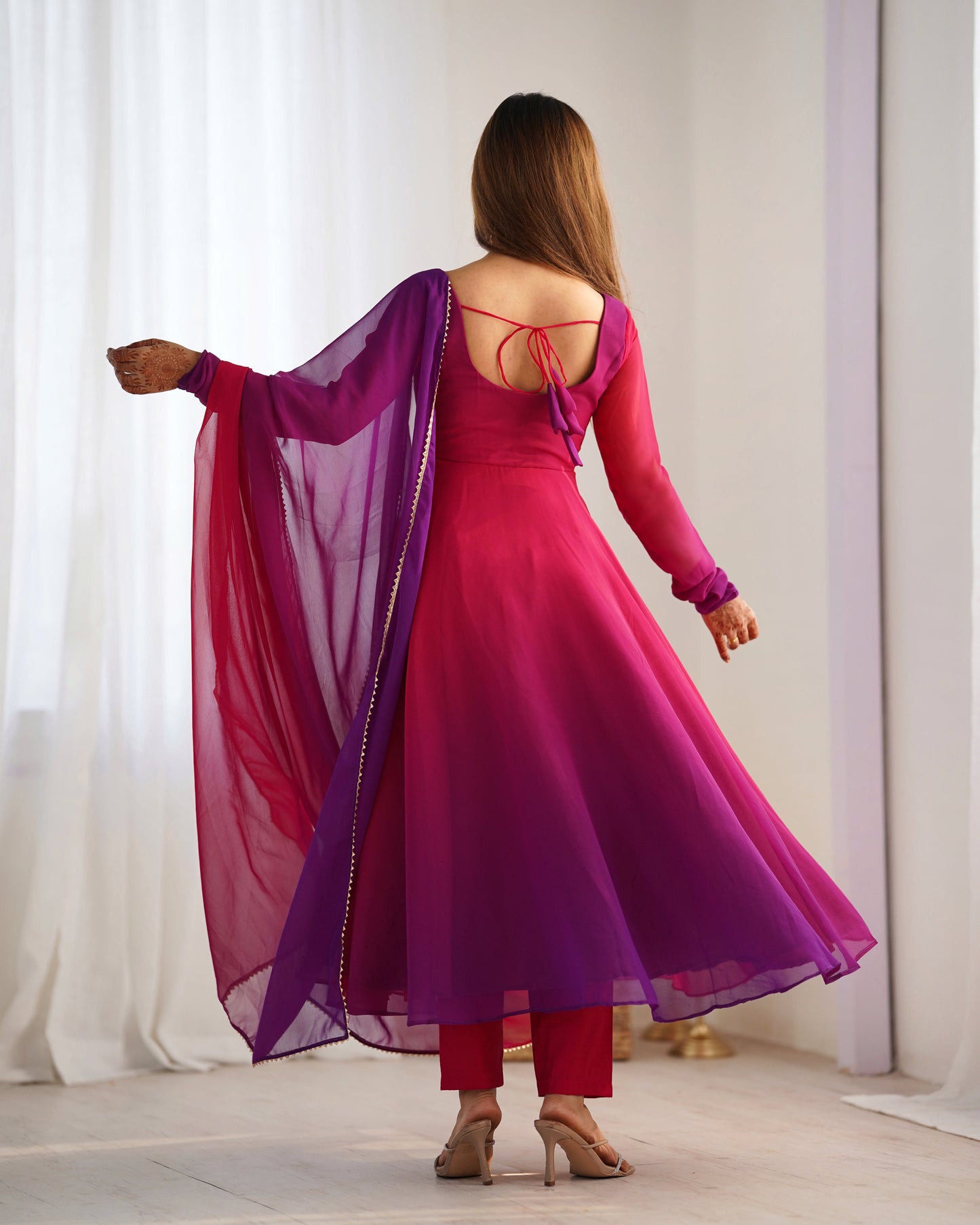 multicolor anarkali set