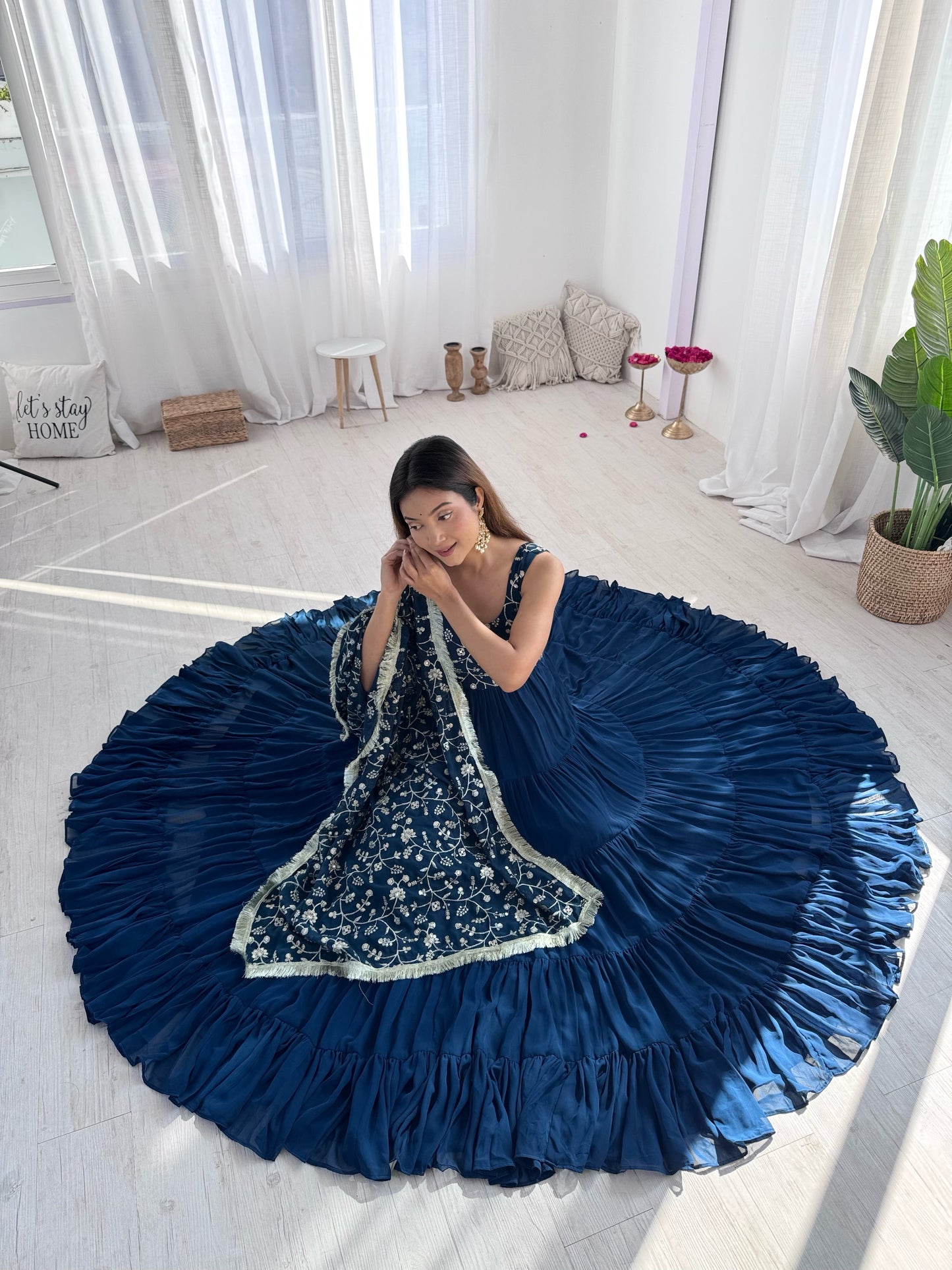 Blue Georgette Anarkali Suit with Dupatta 6