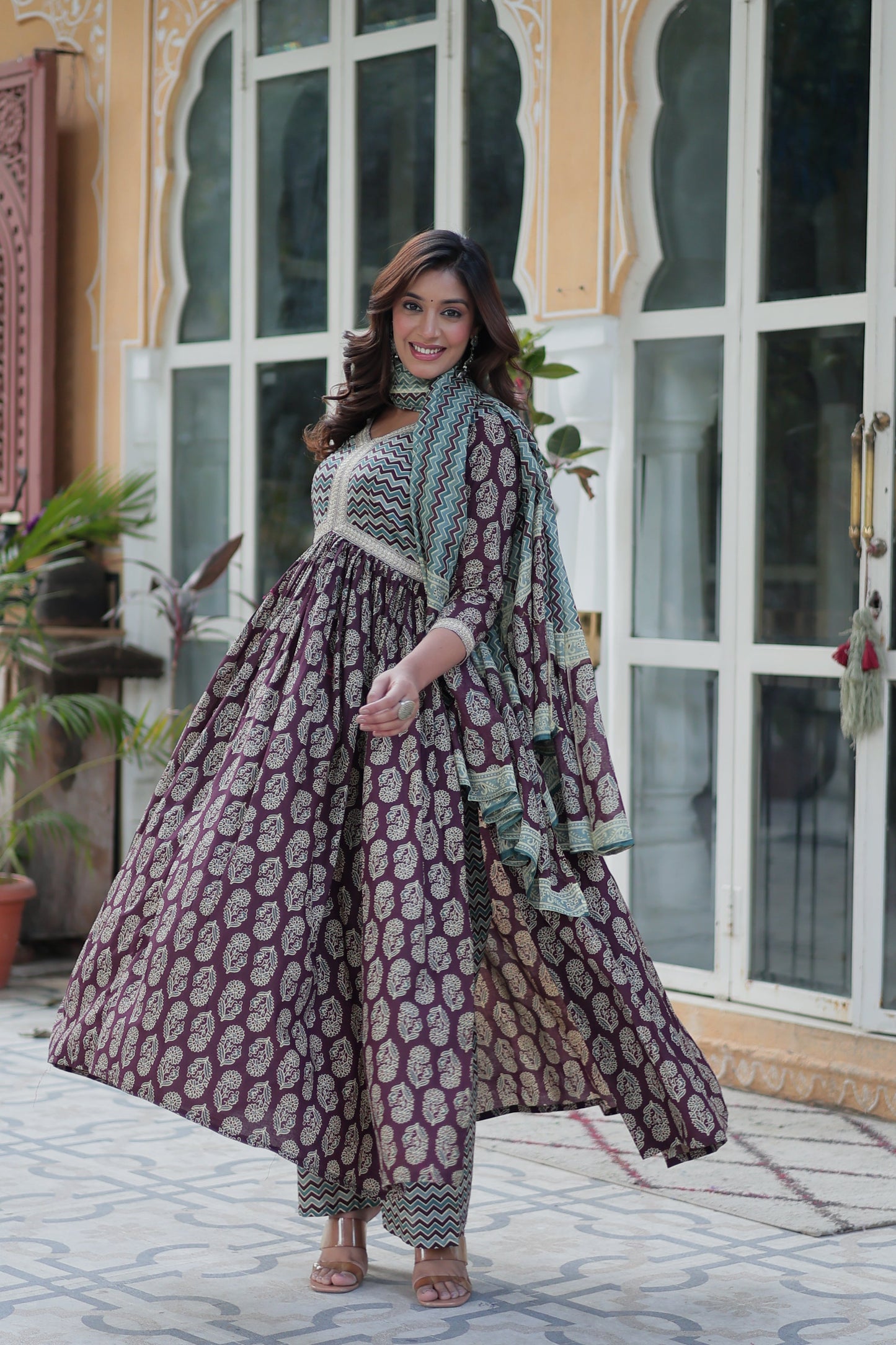 Cotton Printed kurta palazzo set 