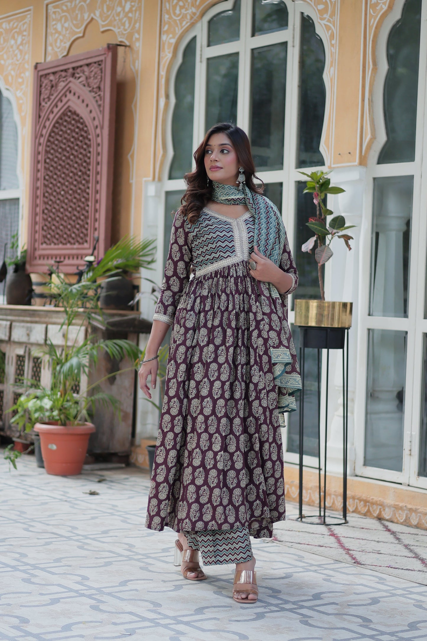Cotton Printed kurta palazzo set 