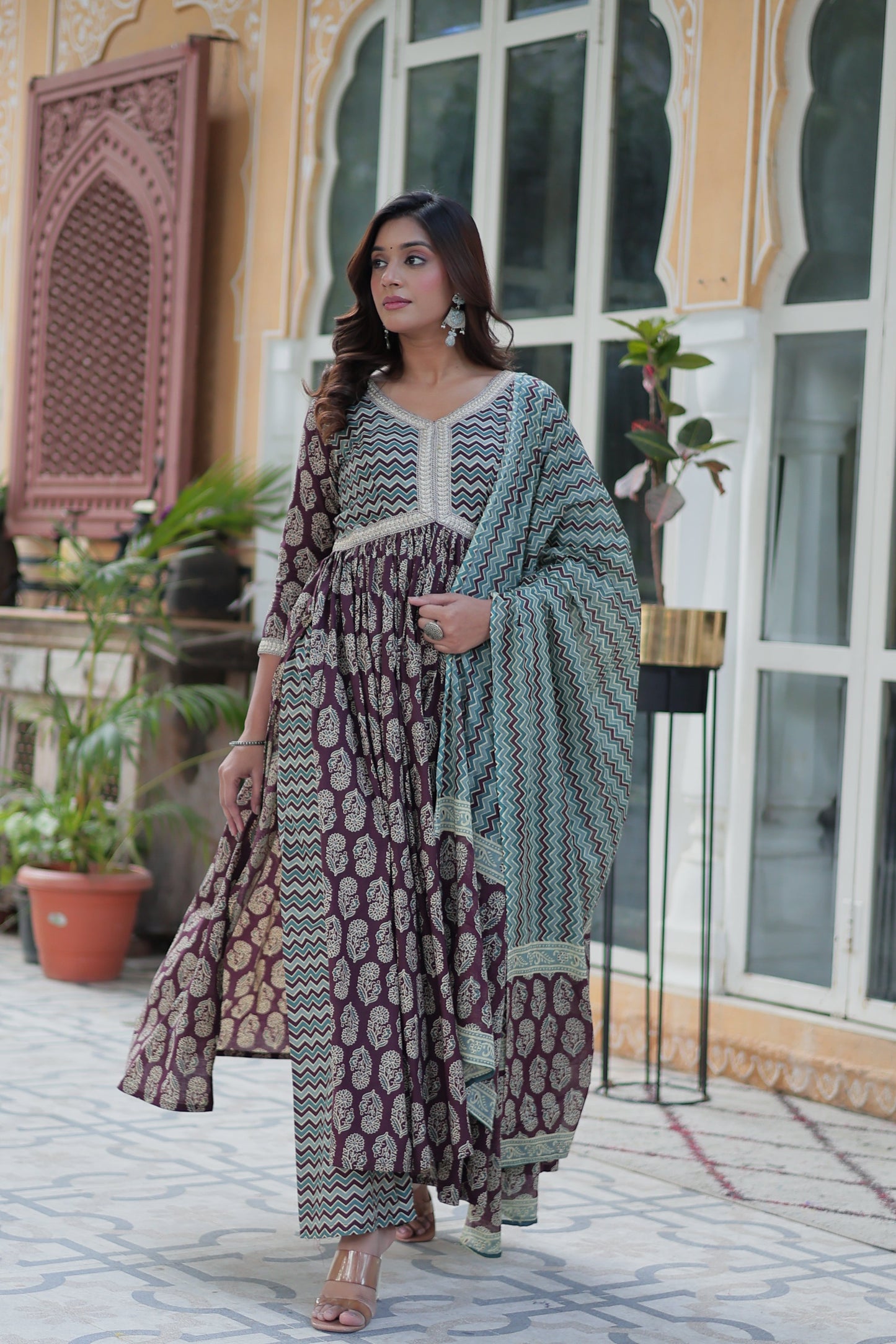 Cotton Printed kurta palazzo set 