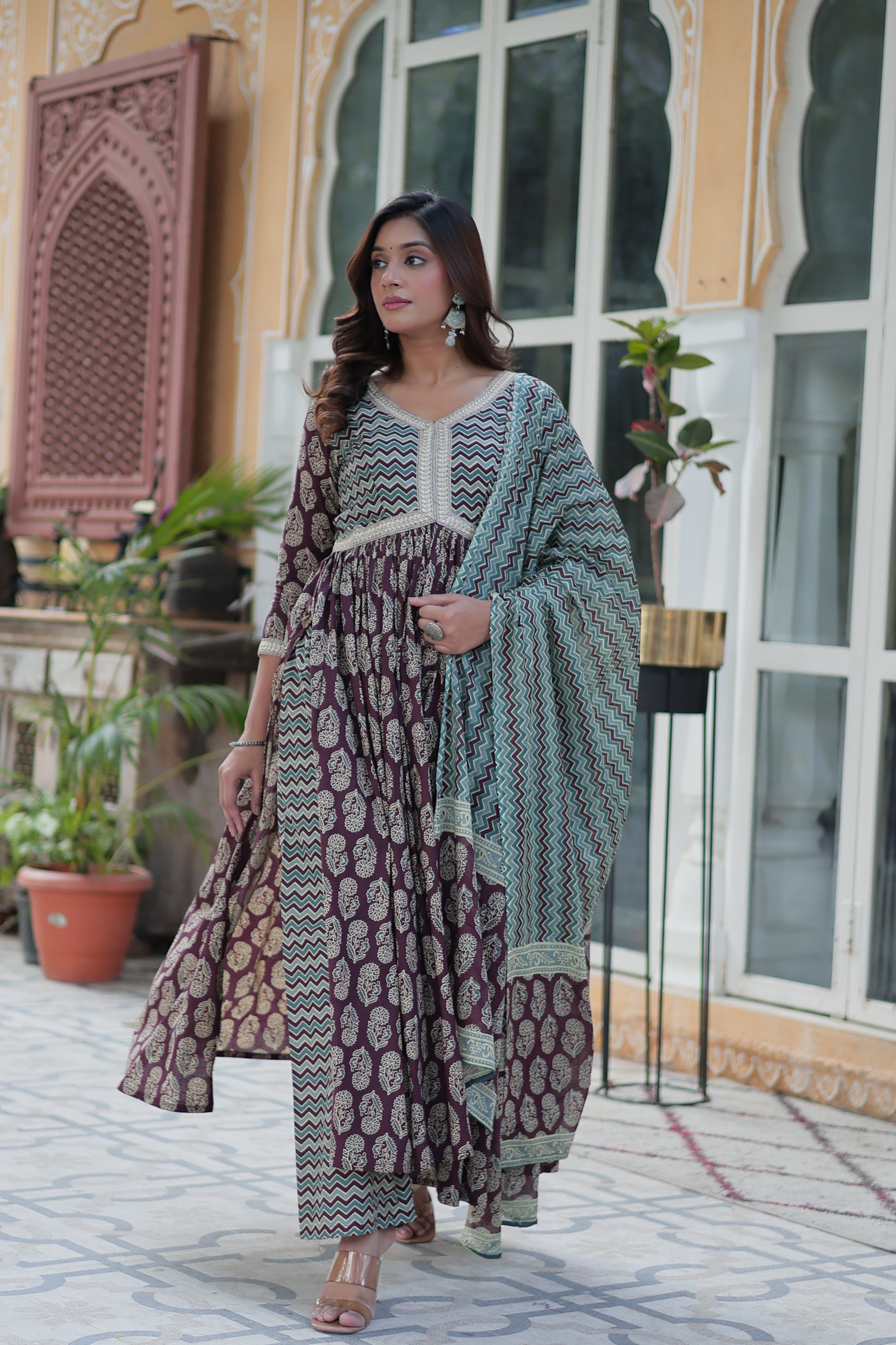 Cotton Printed kurta palazzo set 