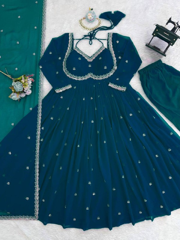 Designer Morpich Traditional Anarkali Gown for Women