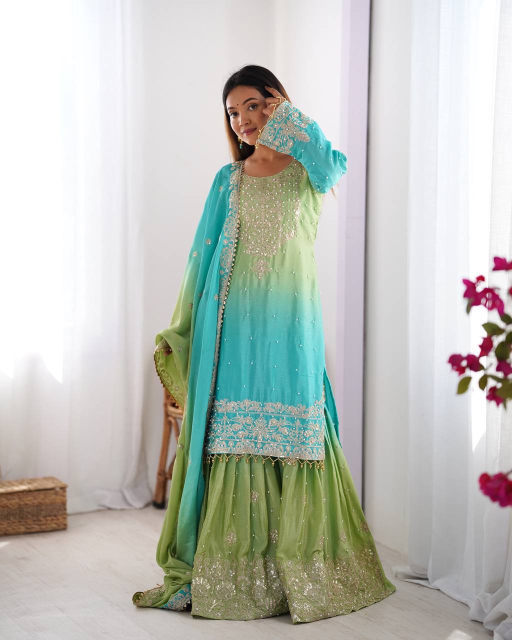 Firozi Sharara Suit