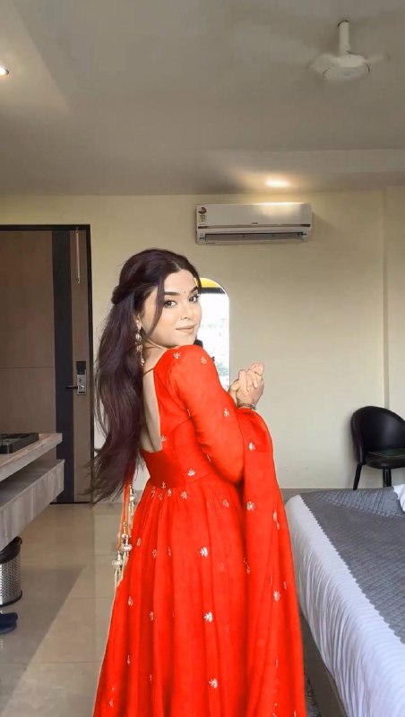 Graceful Orange Embroidered Anarkali Suit with Dupatta For Wedding & Festive