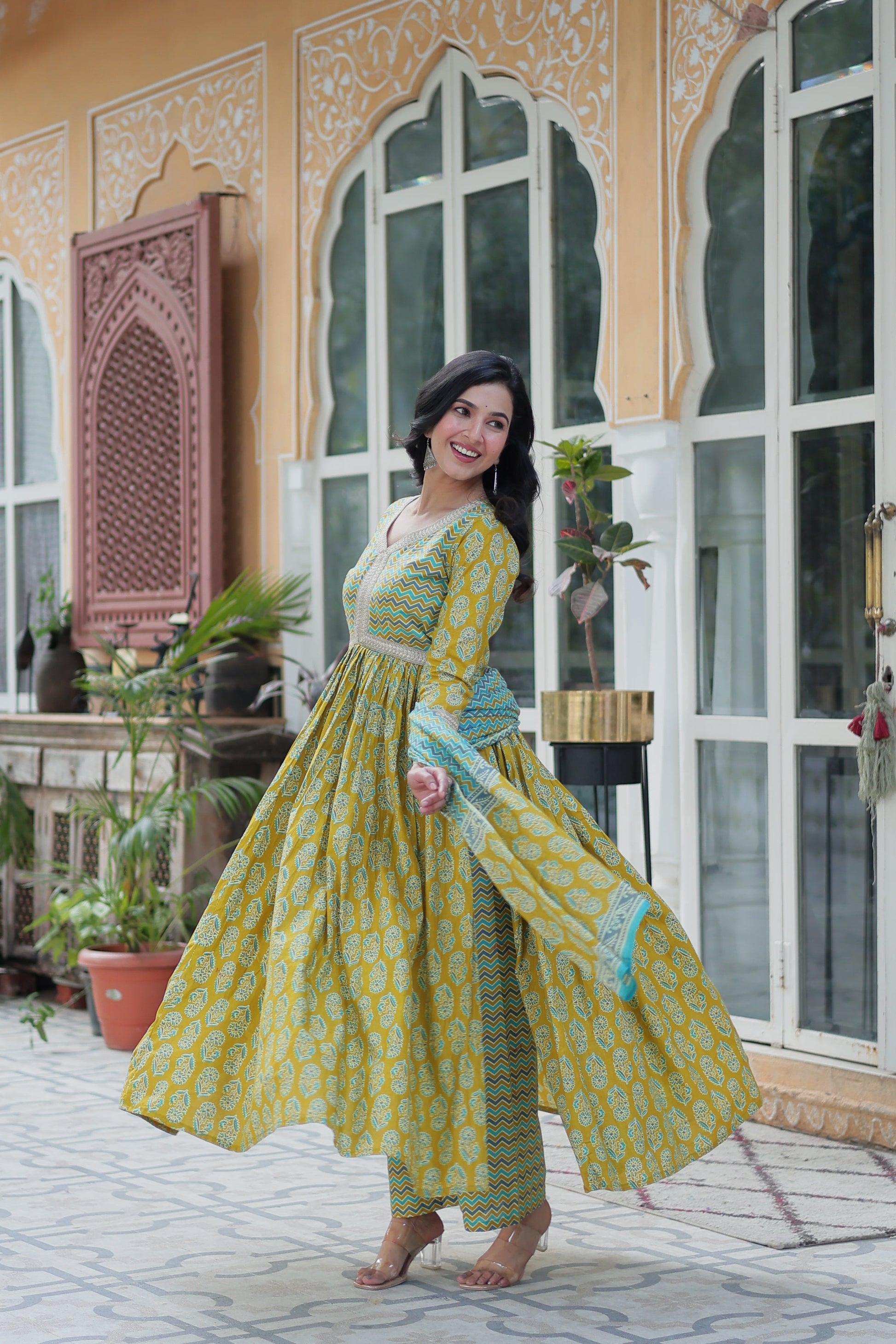 Multicolor Cotton Printed kurta palazzo set 