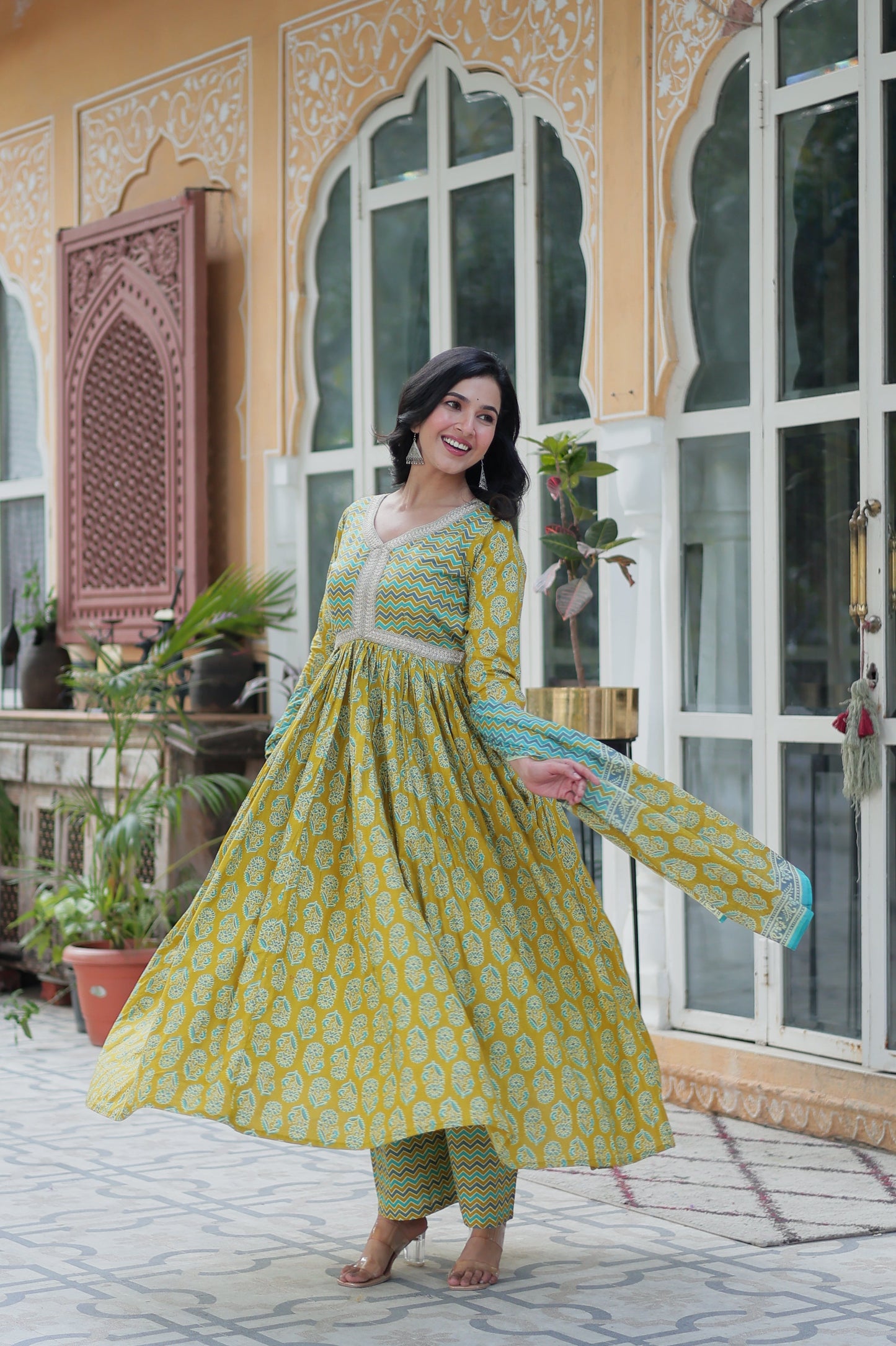 Multicolor Cotton Printed kurta palazzo set 
