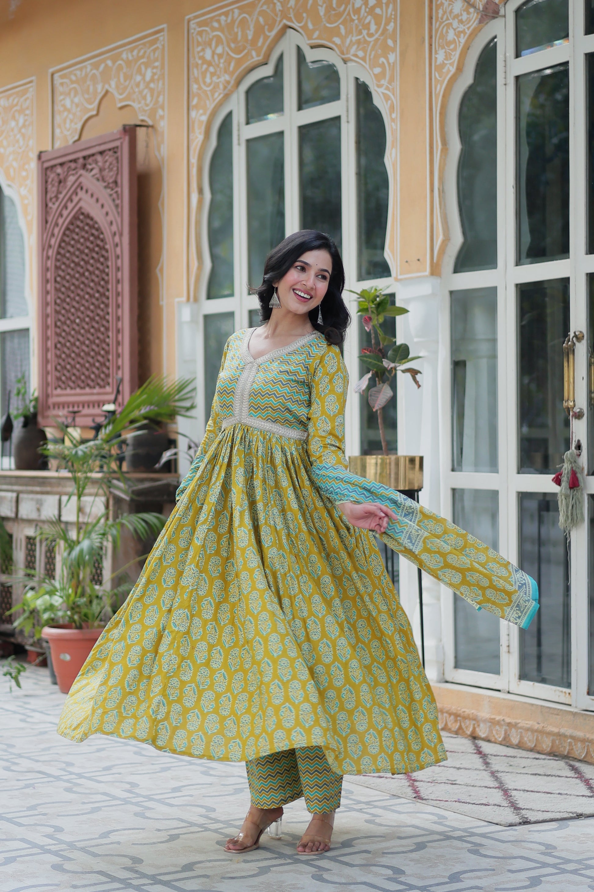 Multicolor Cotton Printed kurta palazzo set 