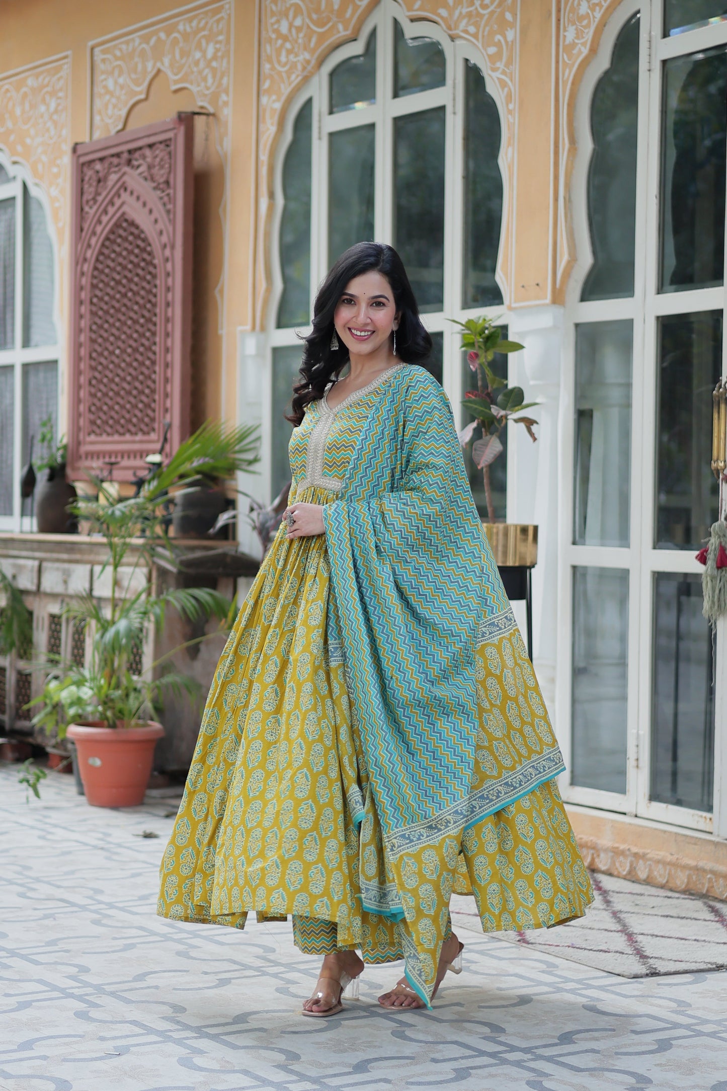 Multicolor Cotton Printed kurta palazzo set 