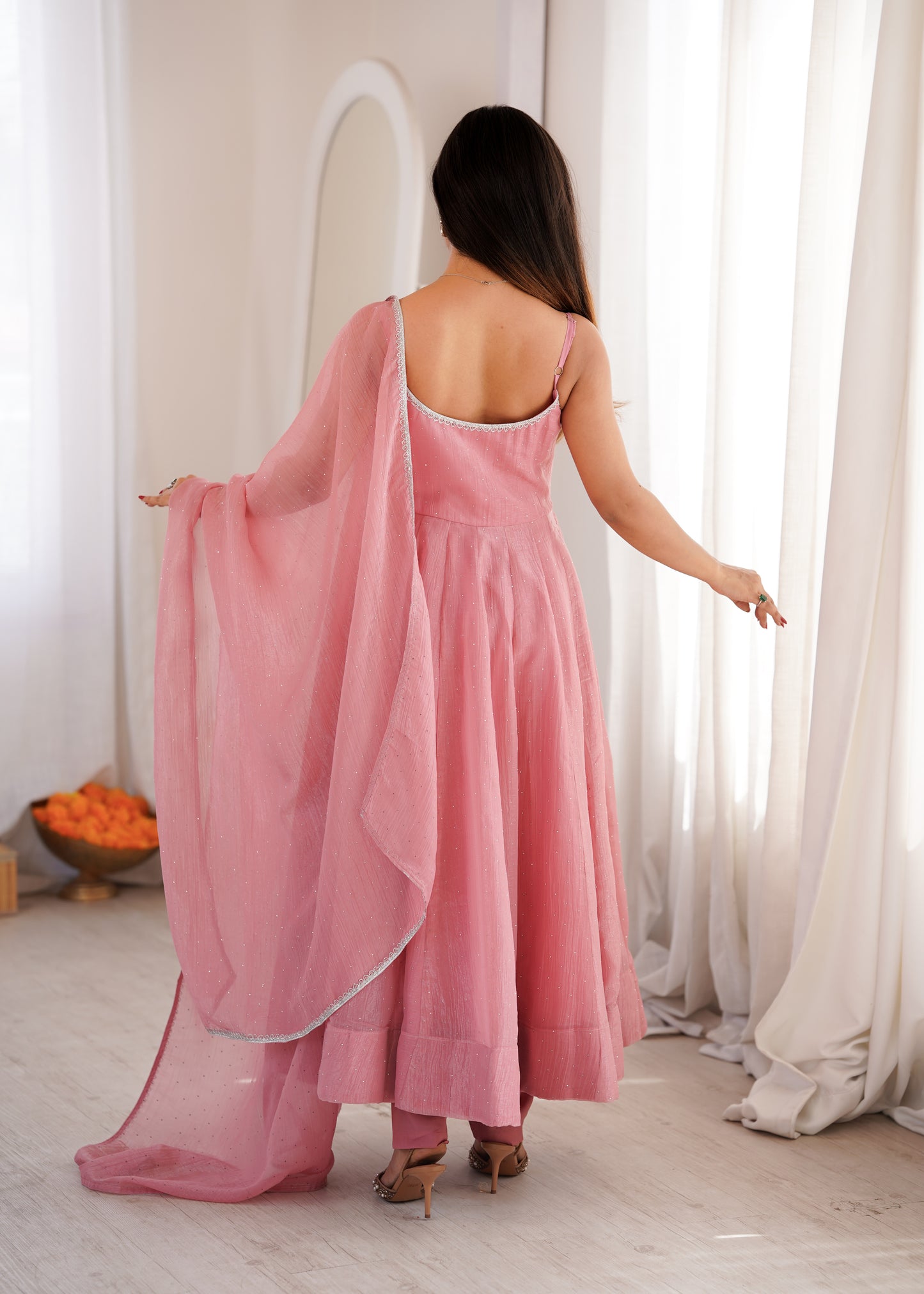 Pink Anarkali Suit with Dupatta for Party Wear