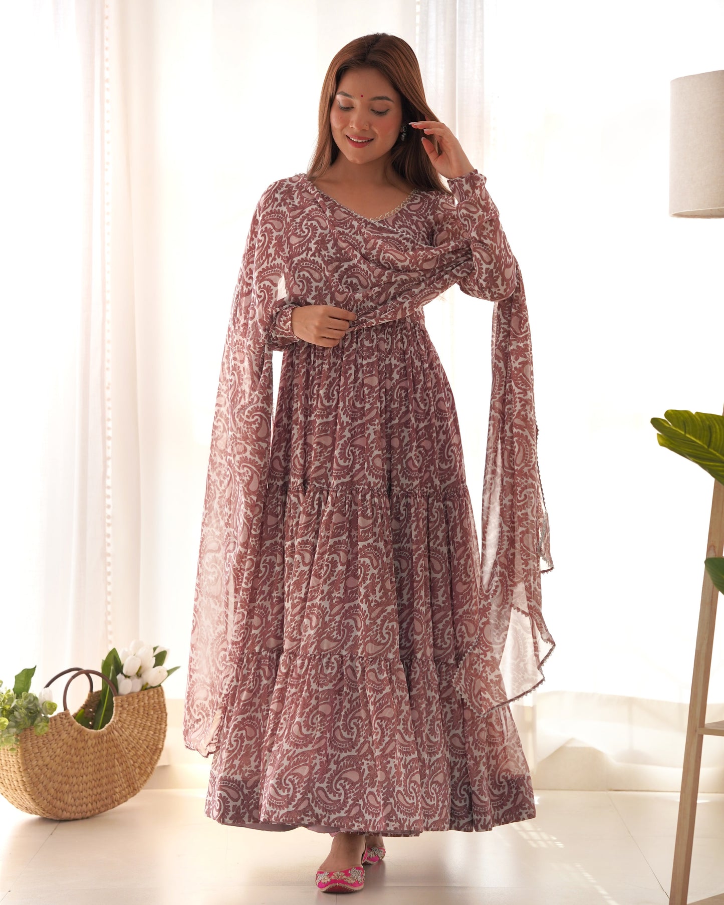 Printed Georgette Anarkali Set 1