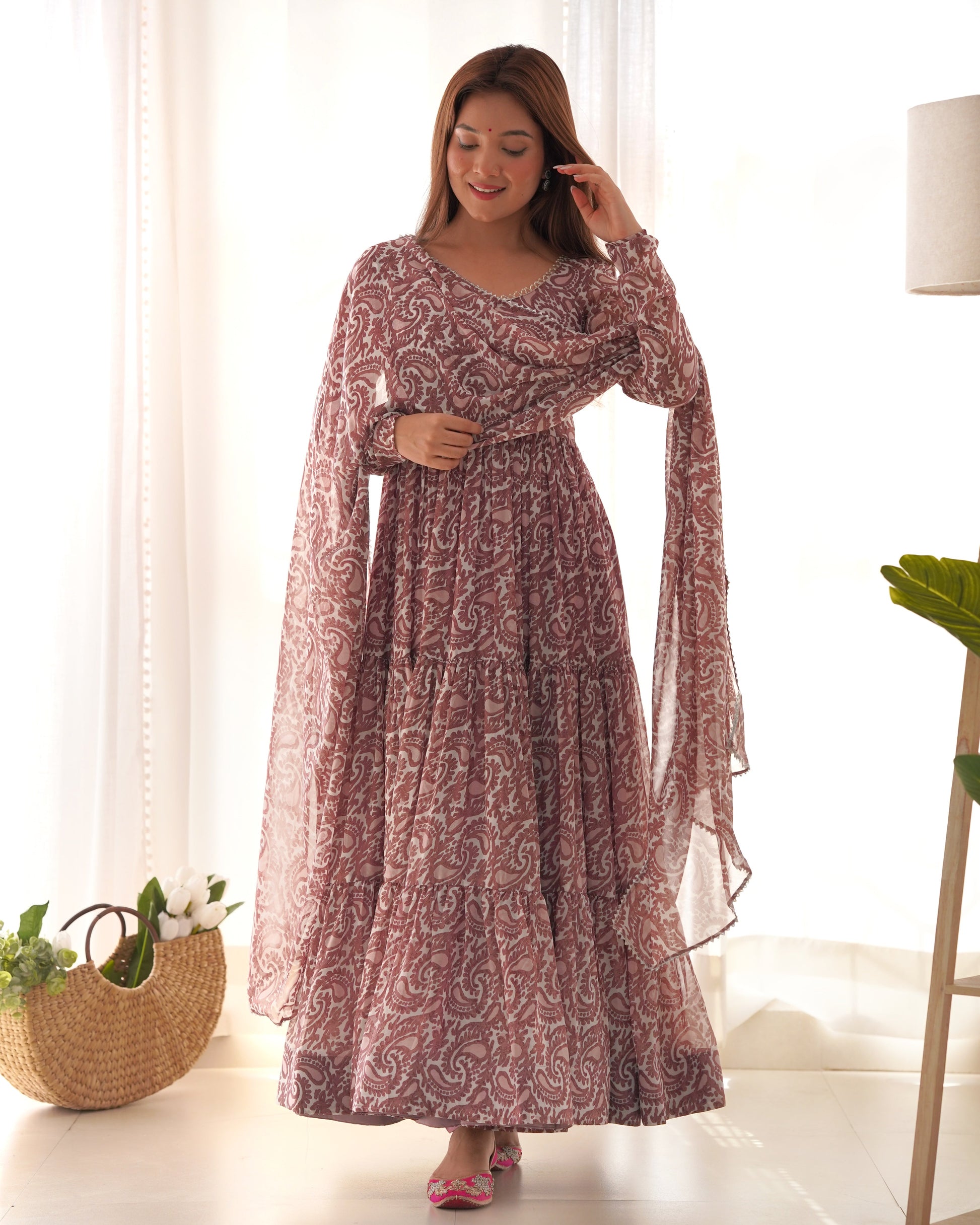 Printed Georgette Anarkali Set 1