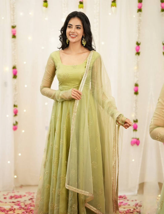 Sheeshvan Pastel Trendy Anarkali Suit Set With Dupatta