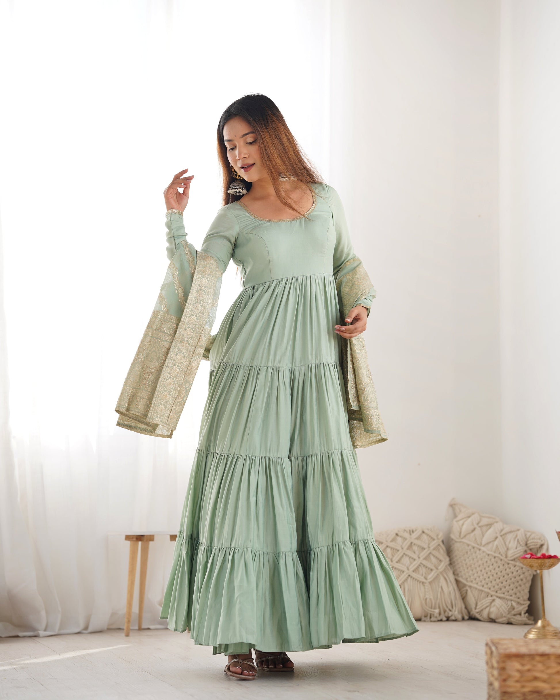 Silk Anarkali Set 4
