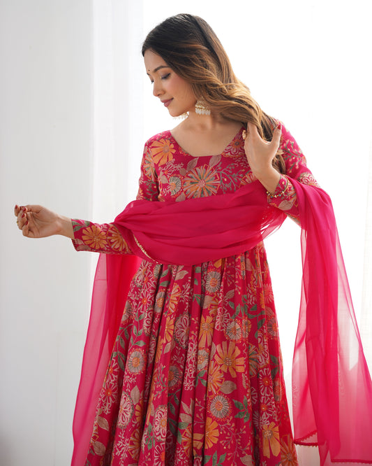 Silk Pink Frock Suit