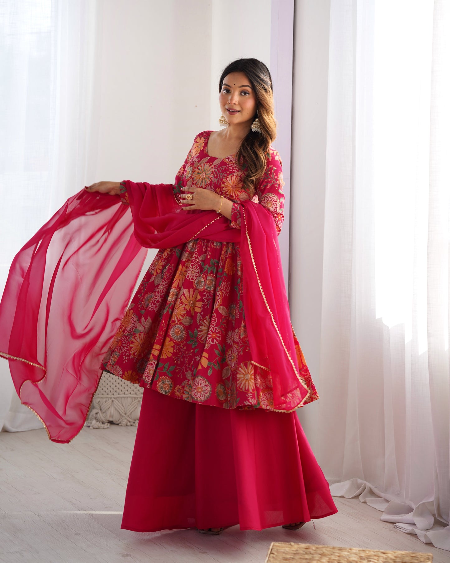 Silk Pink Frock Suit