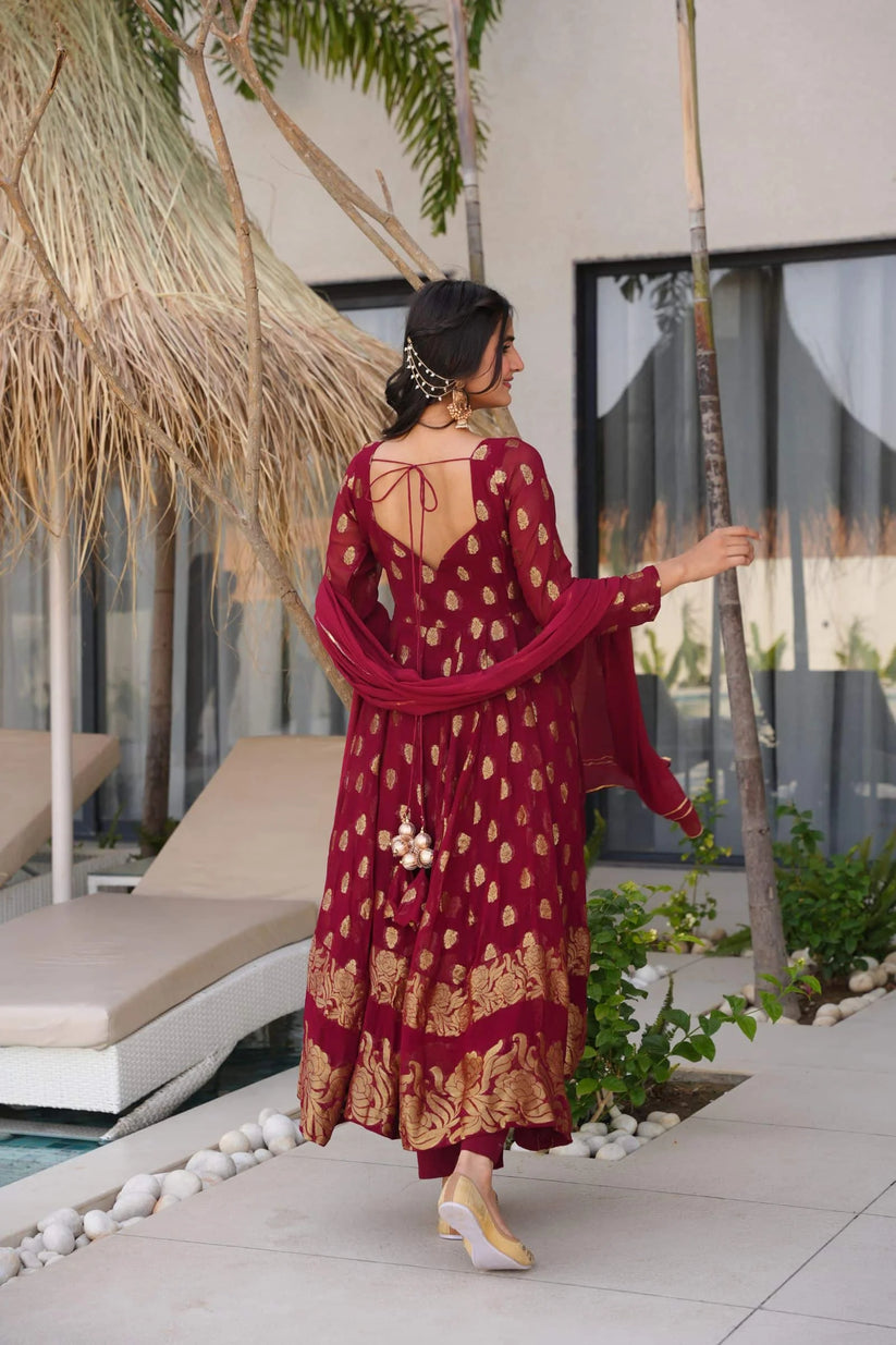Sunehri Maroon Suit Set