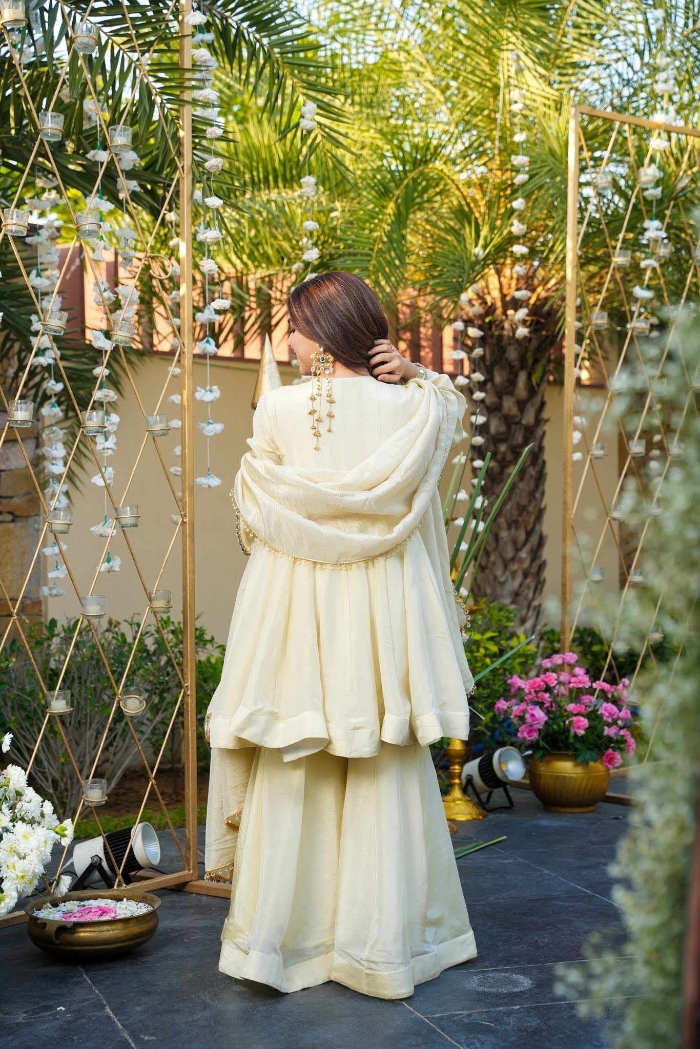 Wedding Special Full Sleeves Real Mirror Work Sharara Suit