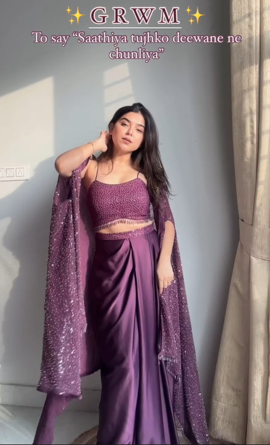 Wine Colour Indowestern Dhoti Suit With Shrug