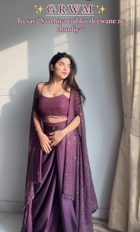 Wine Colour Indowestern Dhoti Suit With Shrug