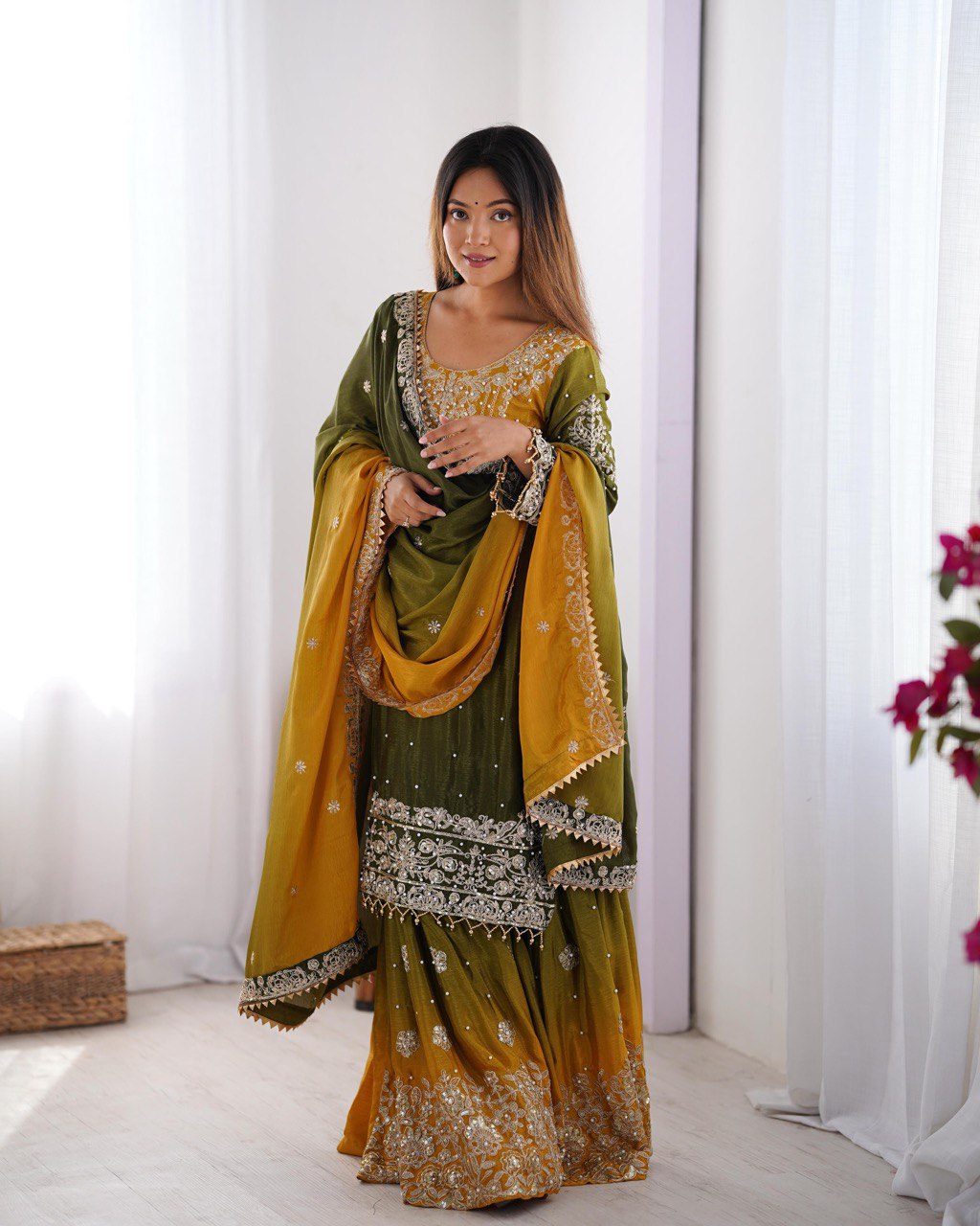 Yellow Sharara Suit