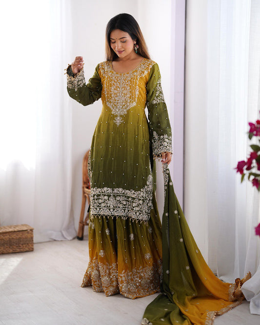 Yellow Sharara Suit