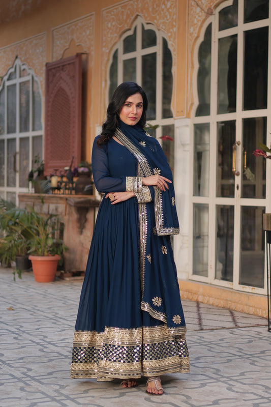 embroidered work gown 