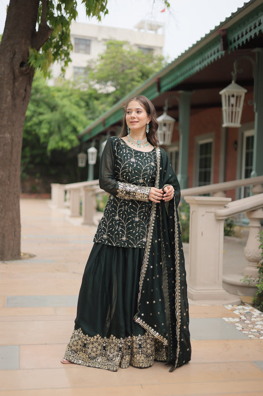 green sharara suit set 