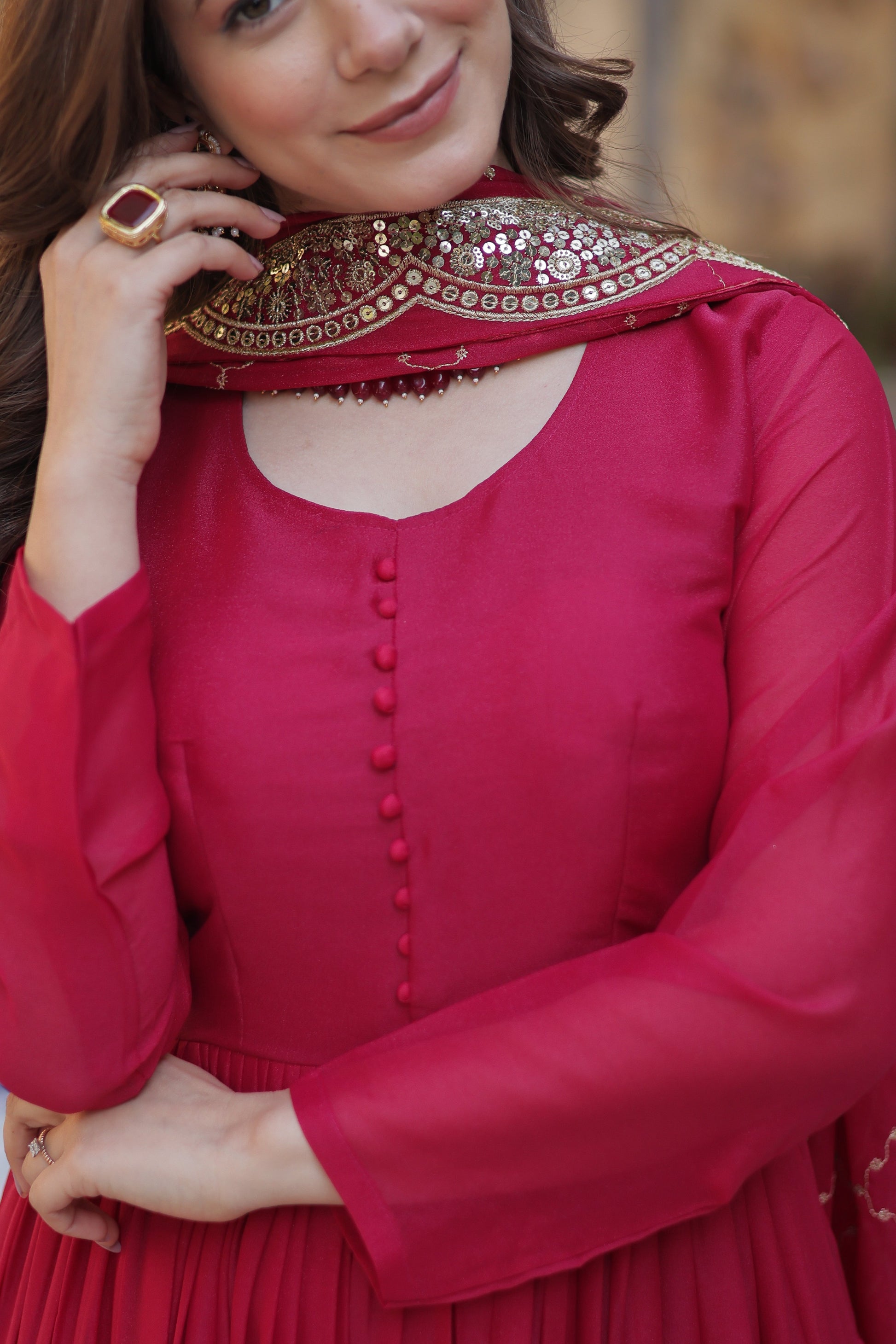 pink gown 