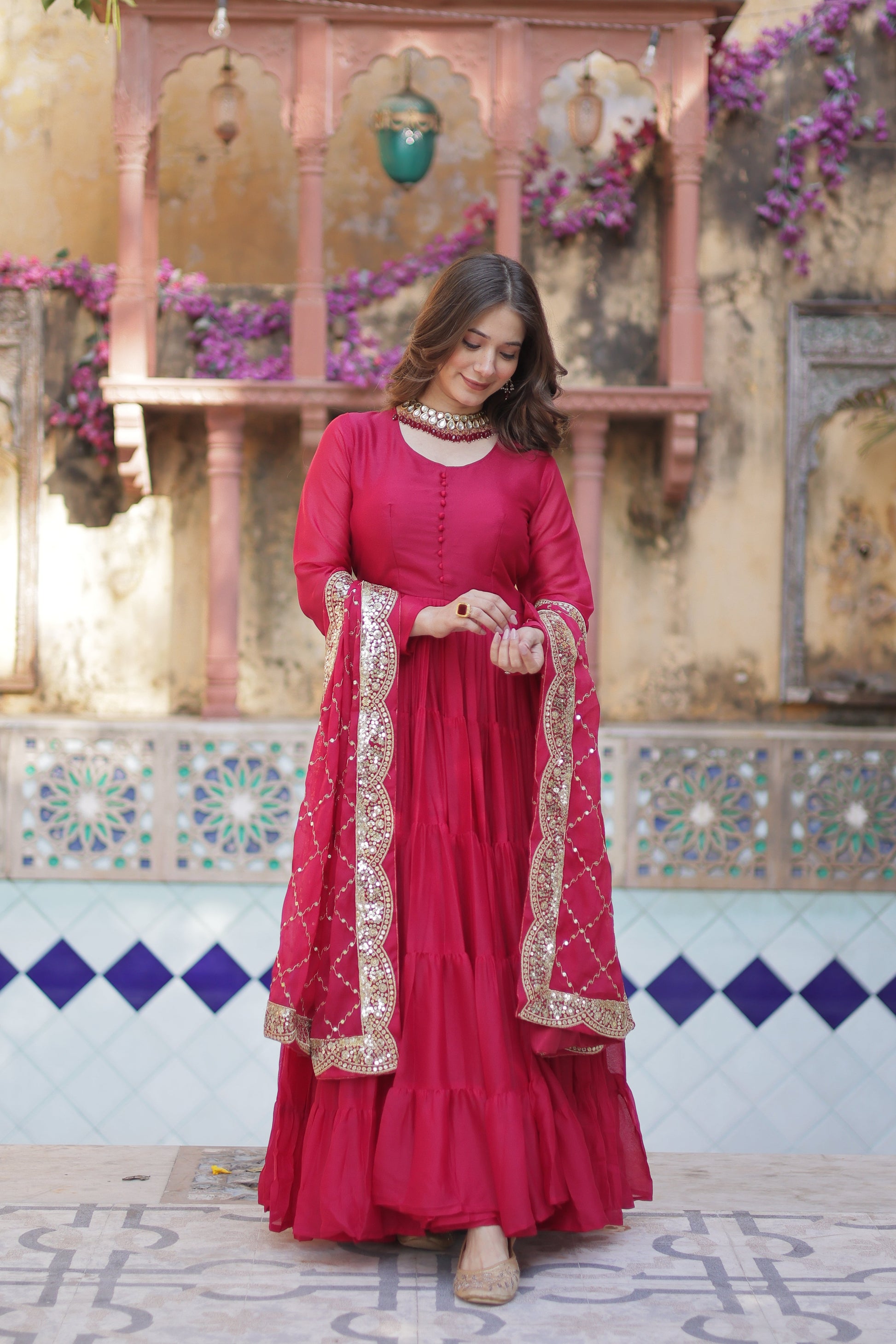 pink gown 