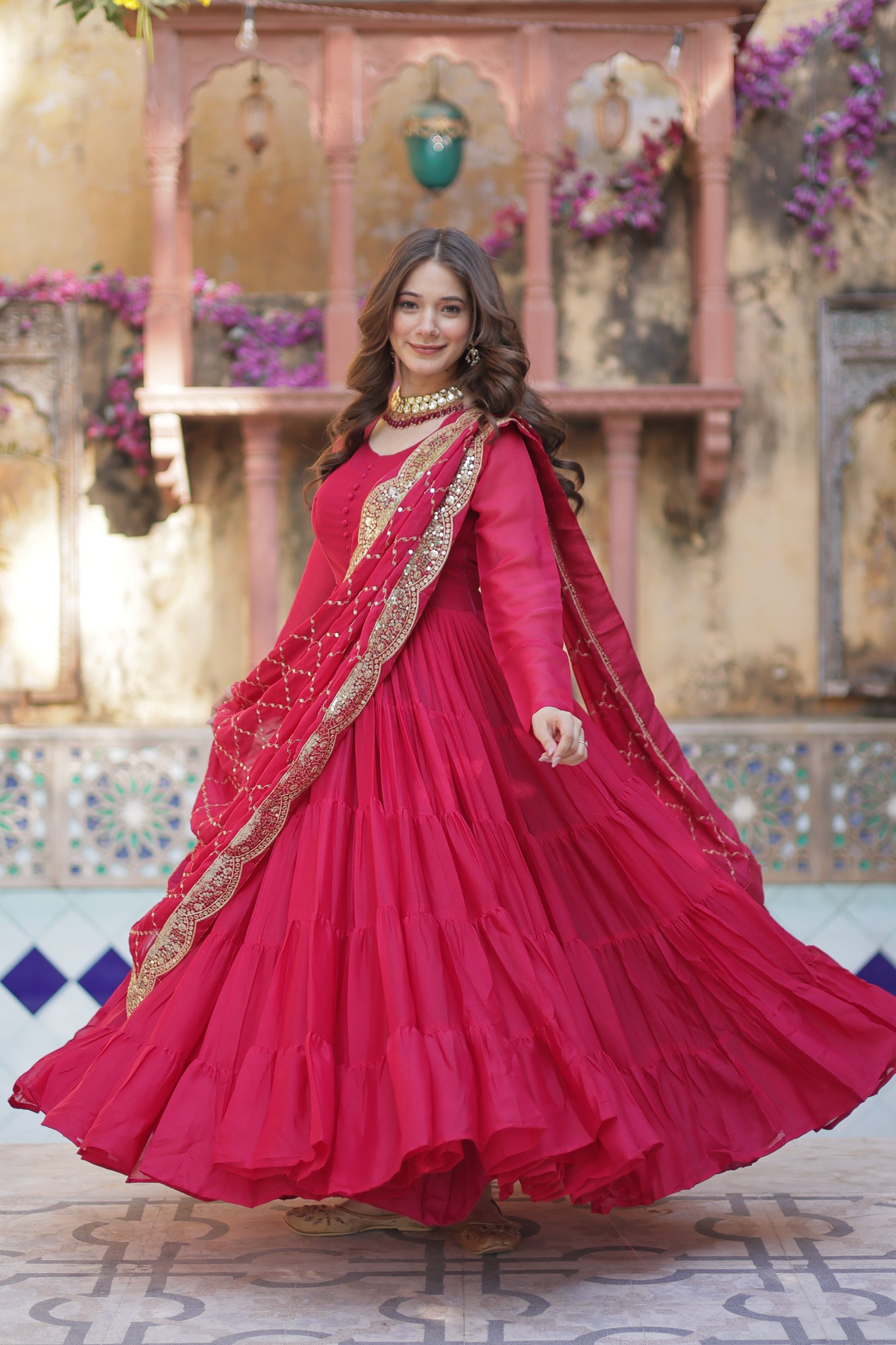 pink gown 